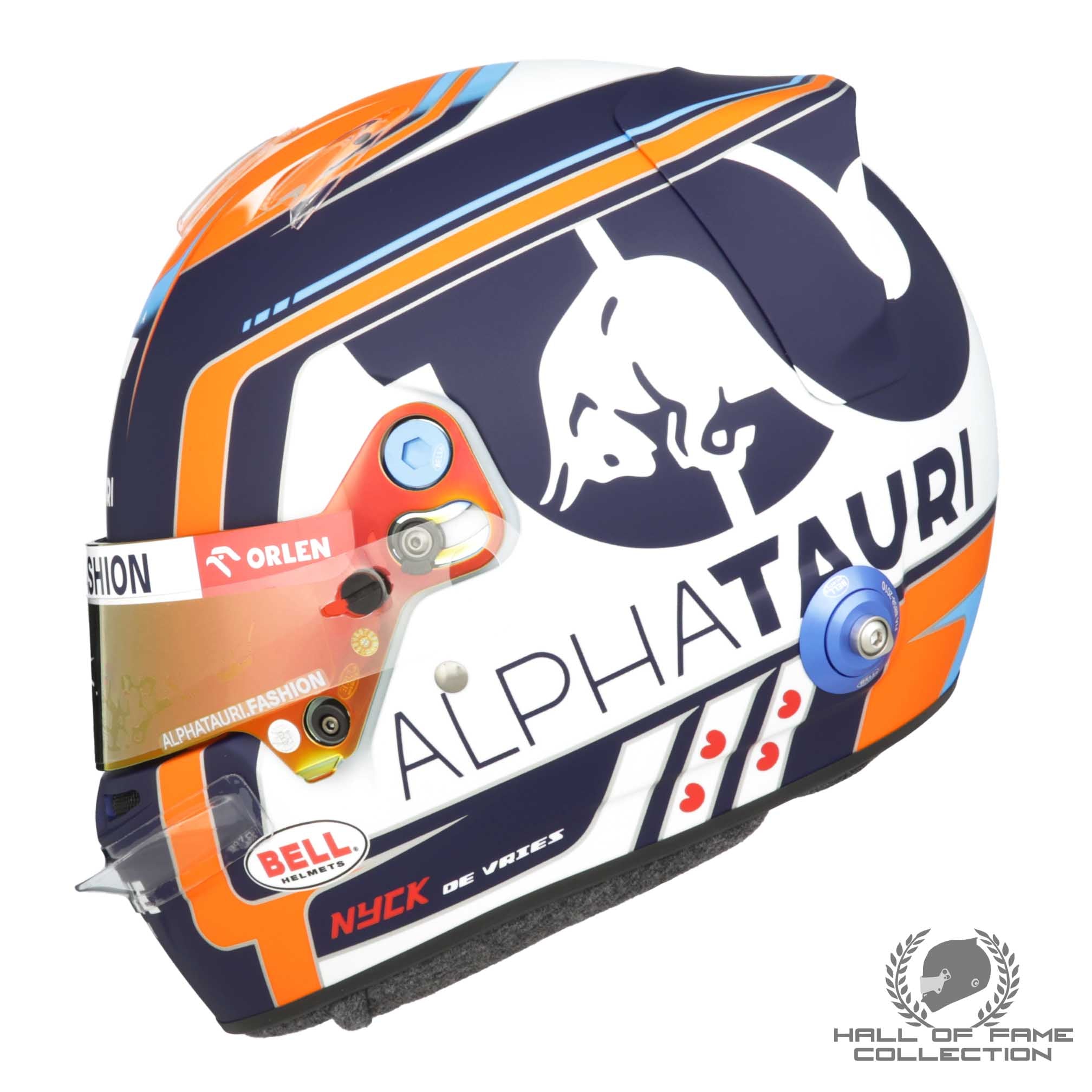 2023 Nyck de Vries Signed AlphaTauri Bell HP77 Replica F1 Helmet