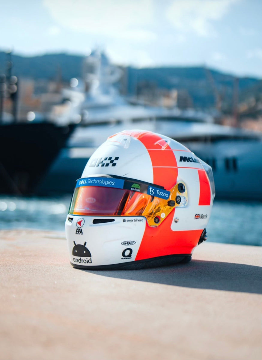 2023 Lando Norris Signed Monaco & Spanish GP Used McLaren F1 Helmet