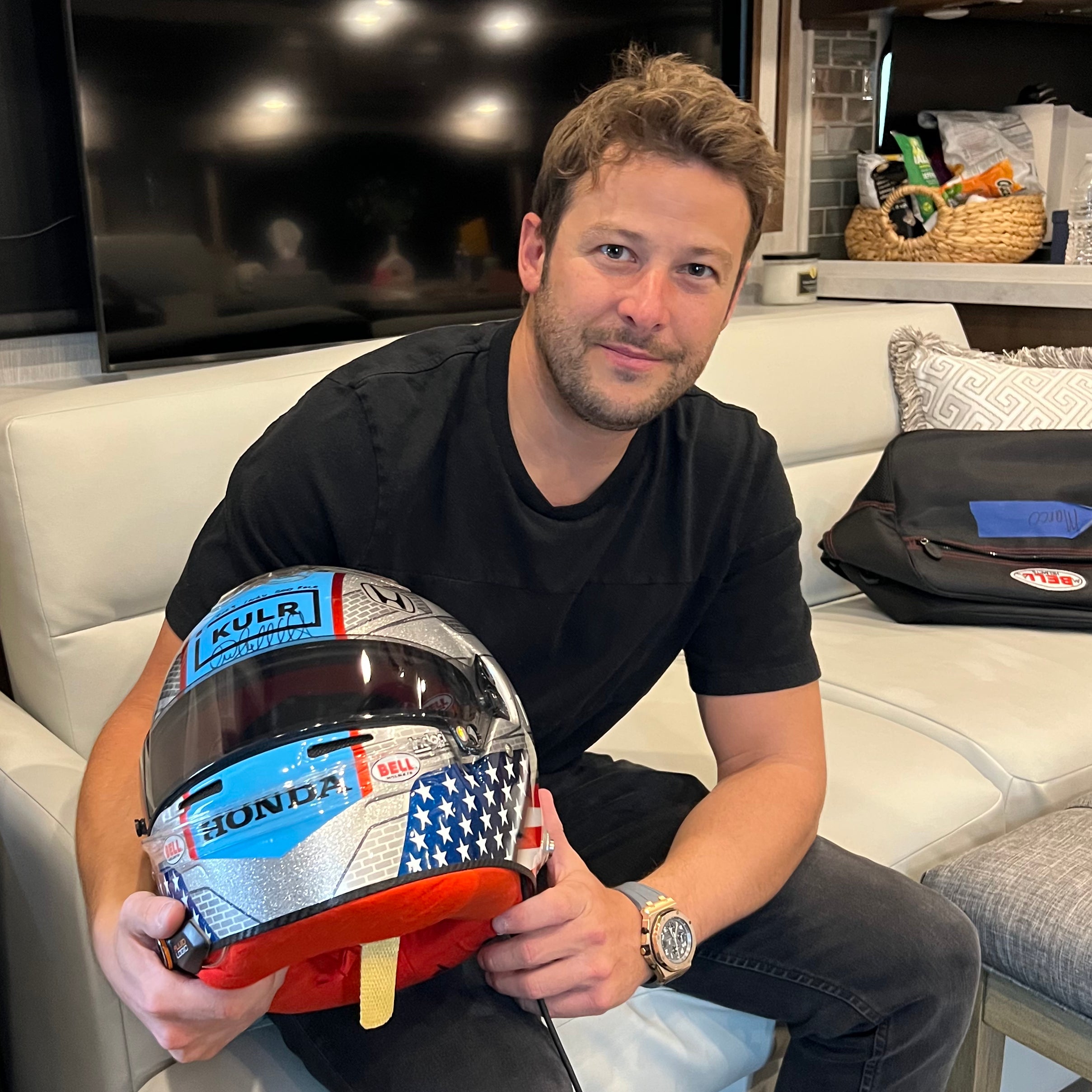 2023 Marco Andretti Signed Indy 500 Race Day Used Andretti Herta Autosport IndyCar Helmet Suit Boots & Gloves