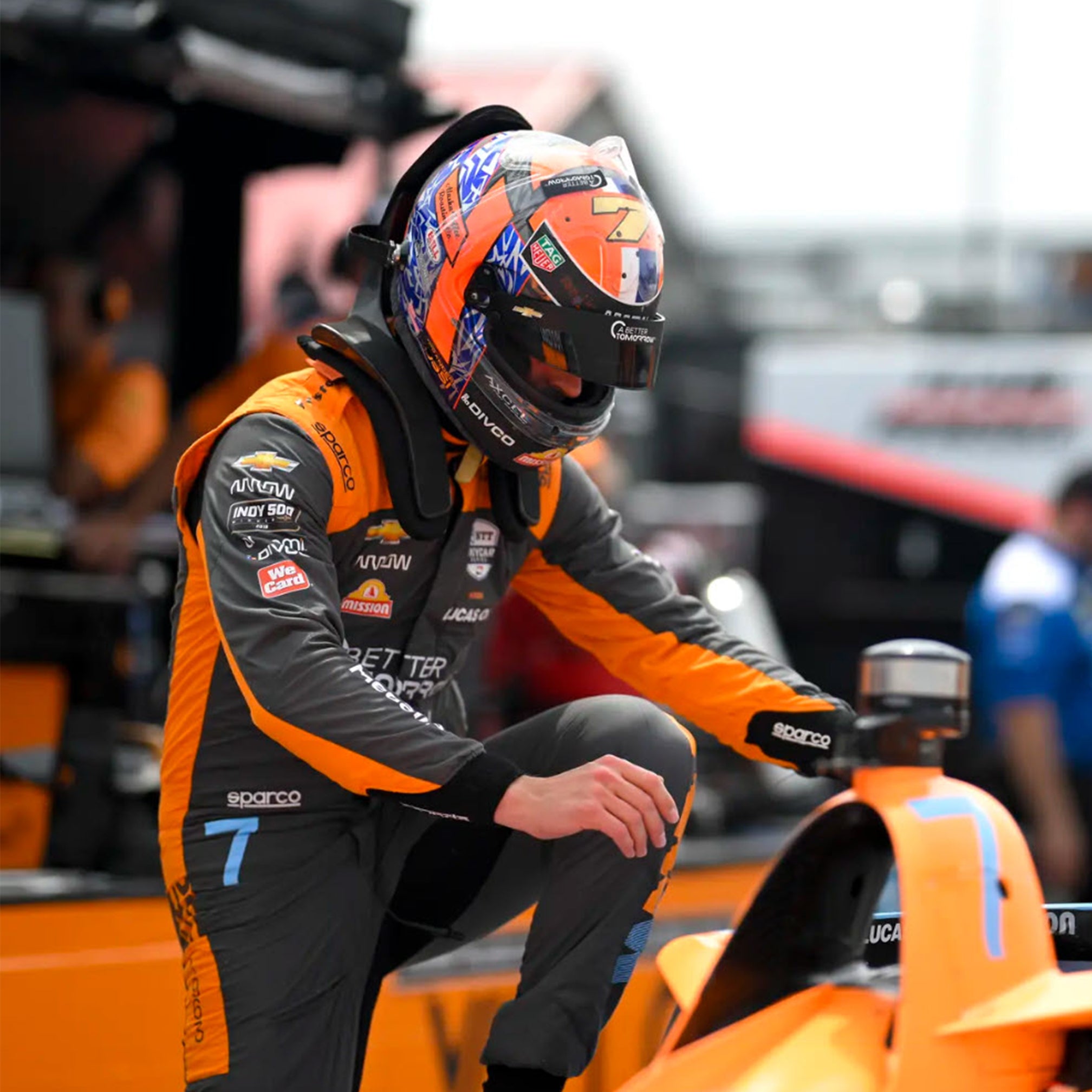 2023 Alexander Rossi Signed Race Used McLaren IndyCar Helmet