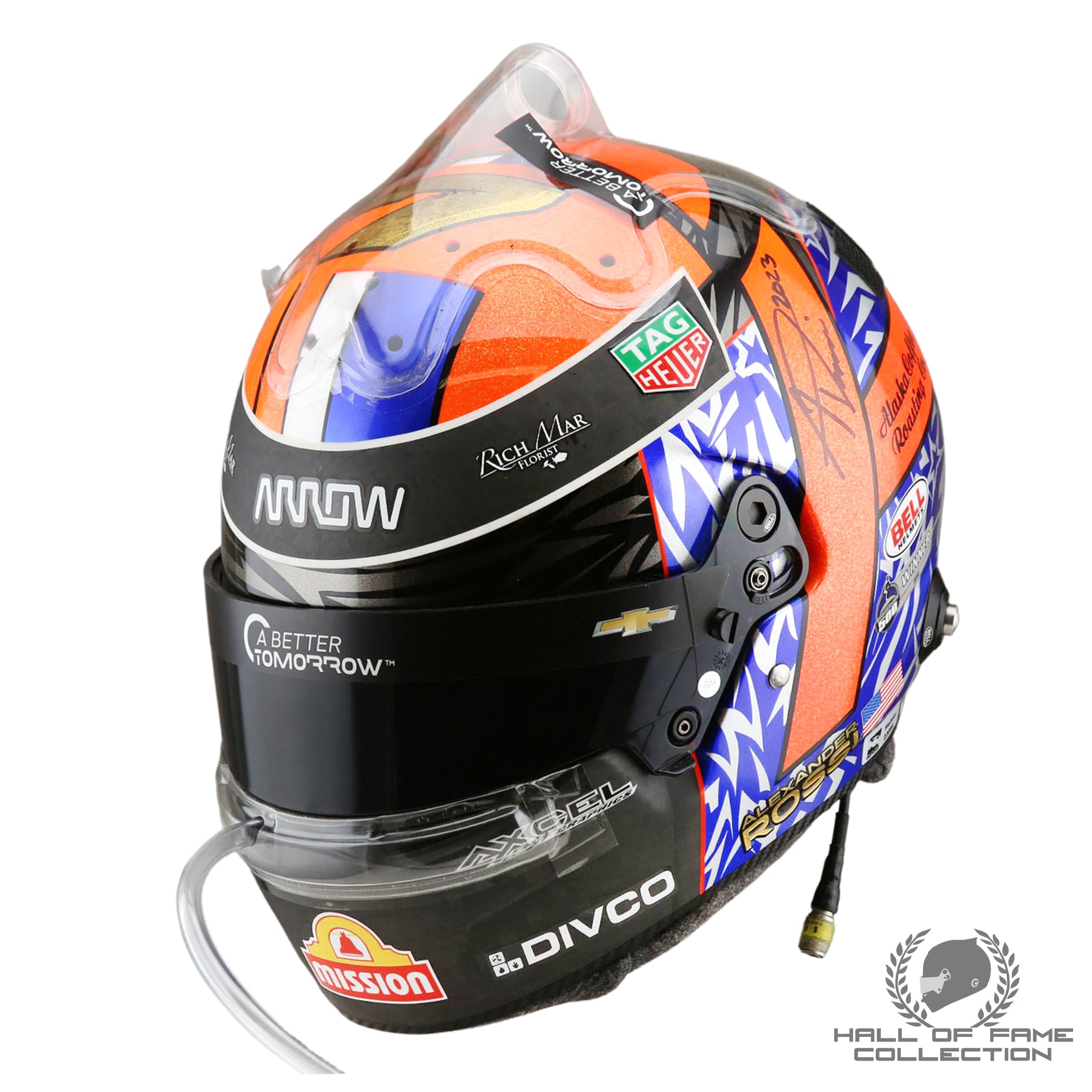 2023 Alexander Rossi Signed Race Used McLaren IndyCar Helmet