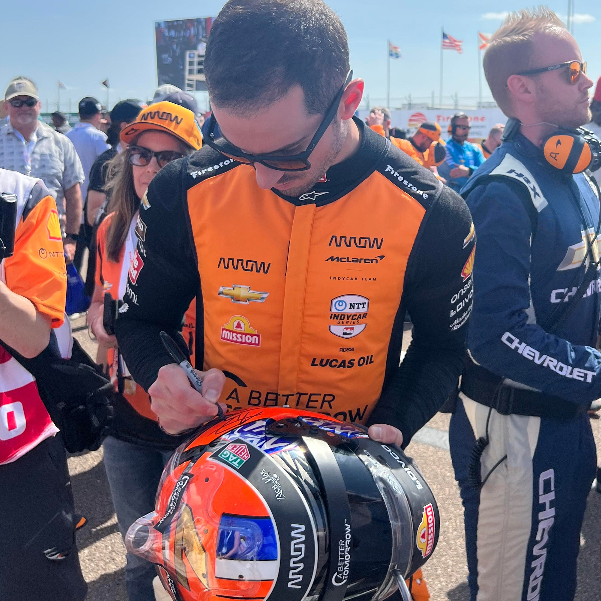 2023 Alexander Rossi Signed Race Used McLaren IndyCar Helmet