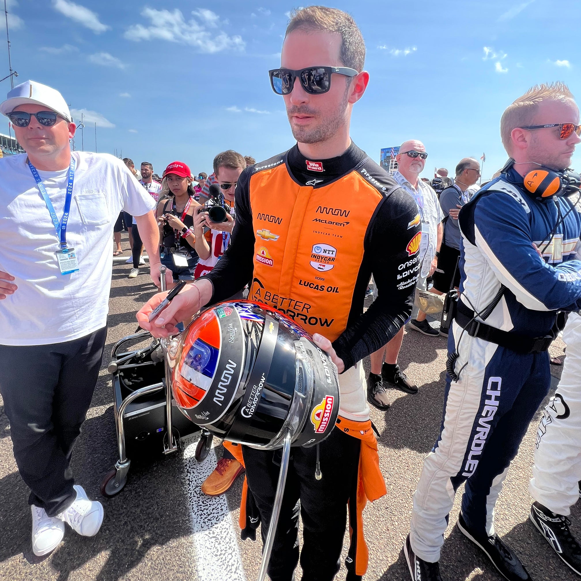 2023 Alexander Rossi Signed Race Used McLaren IndyCar Helmet