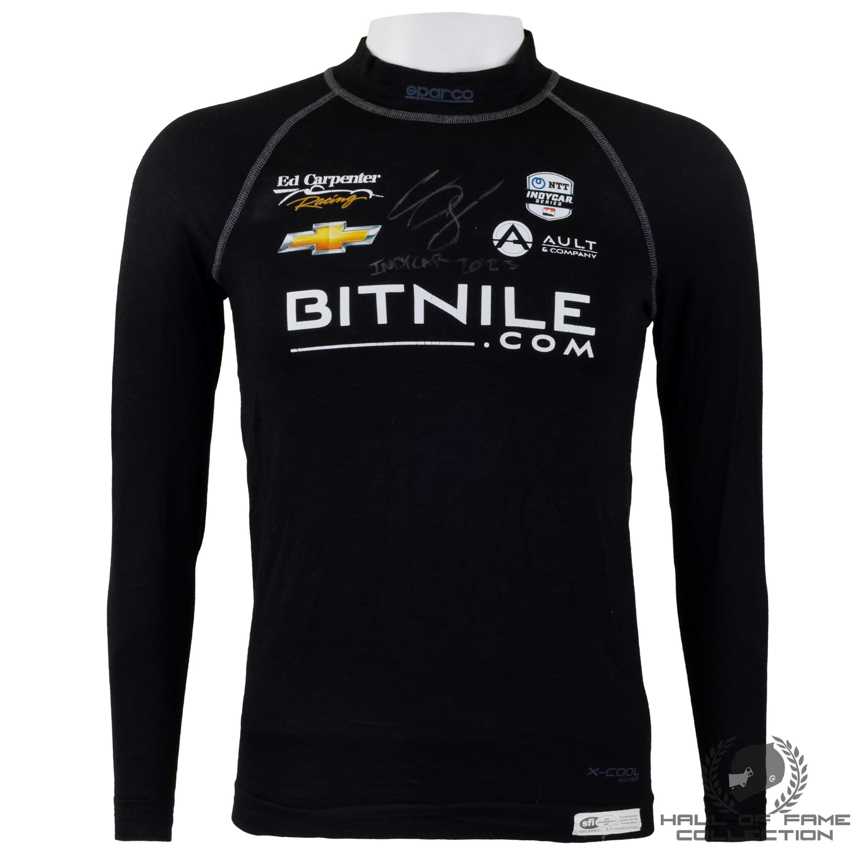 2023 Conor Daly Signed Race Used Ed Carpenter Racing Indycar Nomex