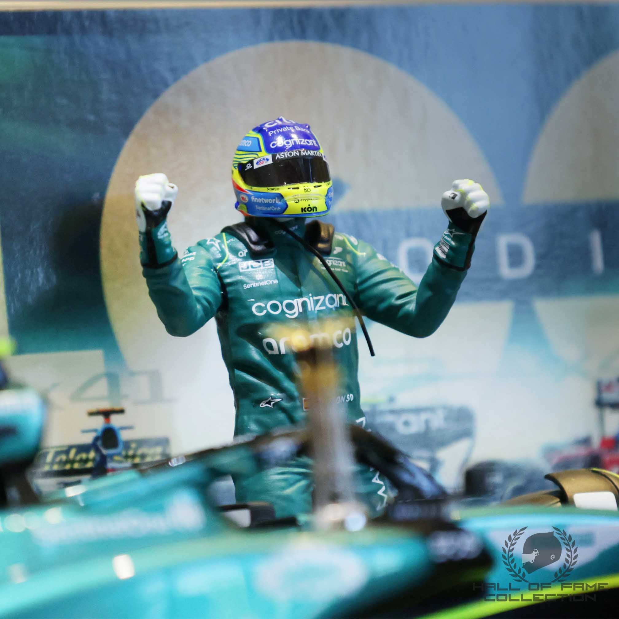 2023 Fernando Alonso Signed Saudi Arabian GP 100th Career Podium Aston Martin 1:18 F1 Model Car