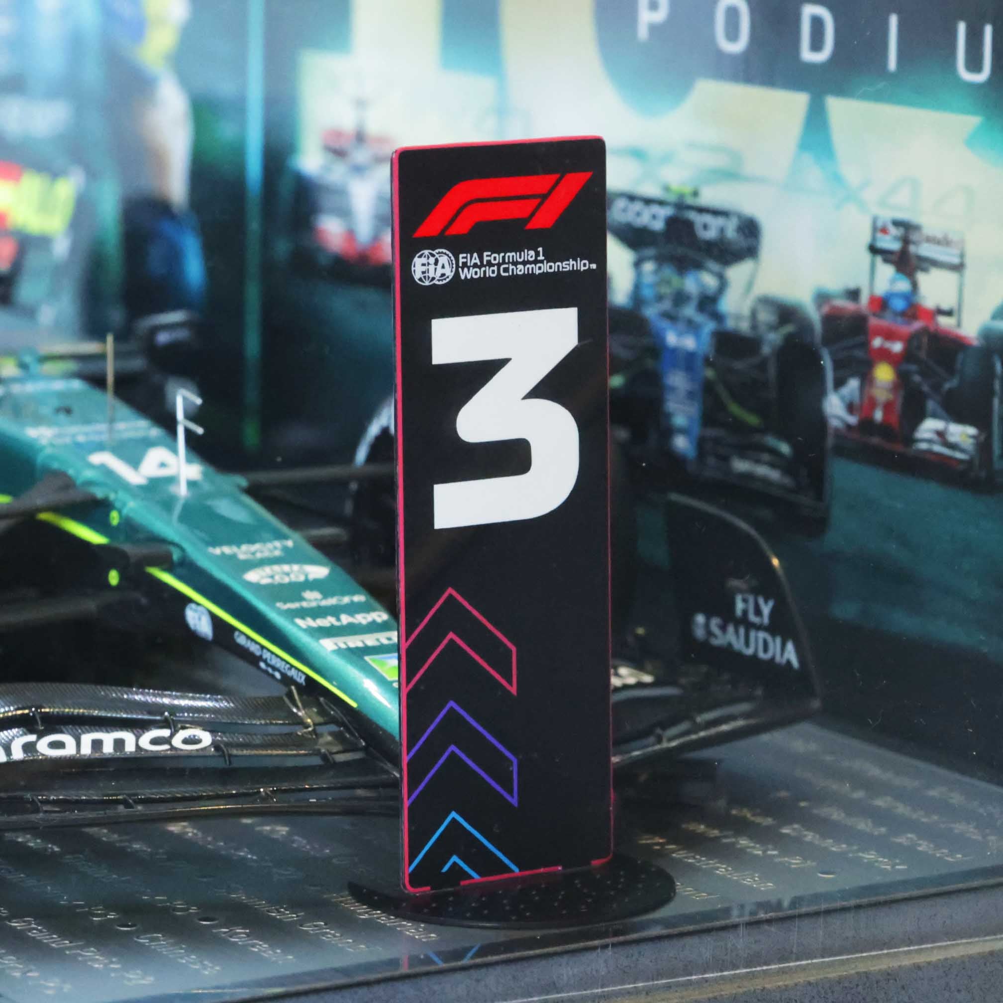 2023 Fernando Alonso Signed Saudi Arabian GP 100th Career Podium Aston Martin 1:18 F1 Model Car