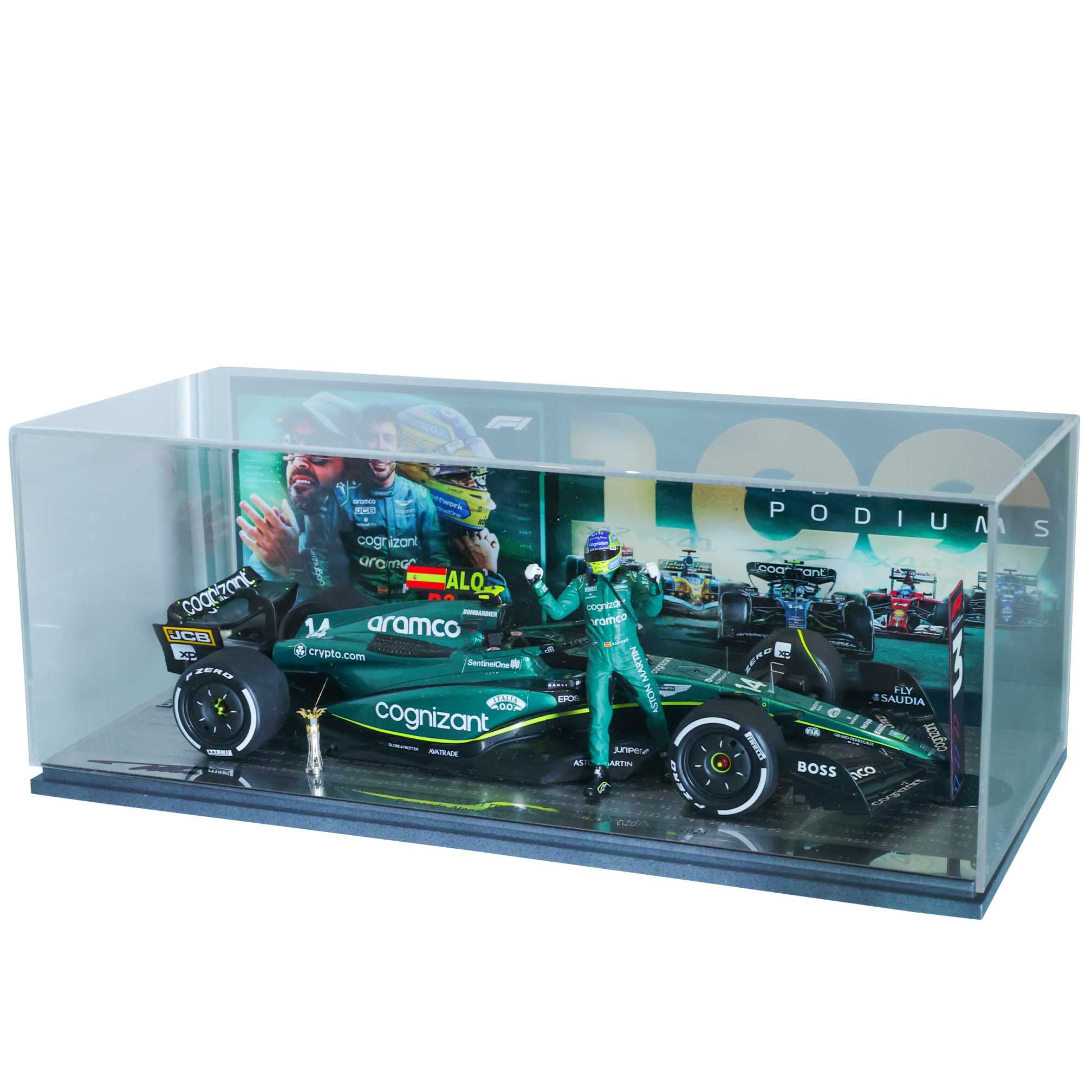 2023 Fernando Alonso Signed Saudi Arabian GP 100th Career Podium Aston Martin 1:18 F1 Model Car
