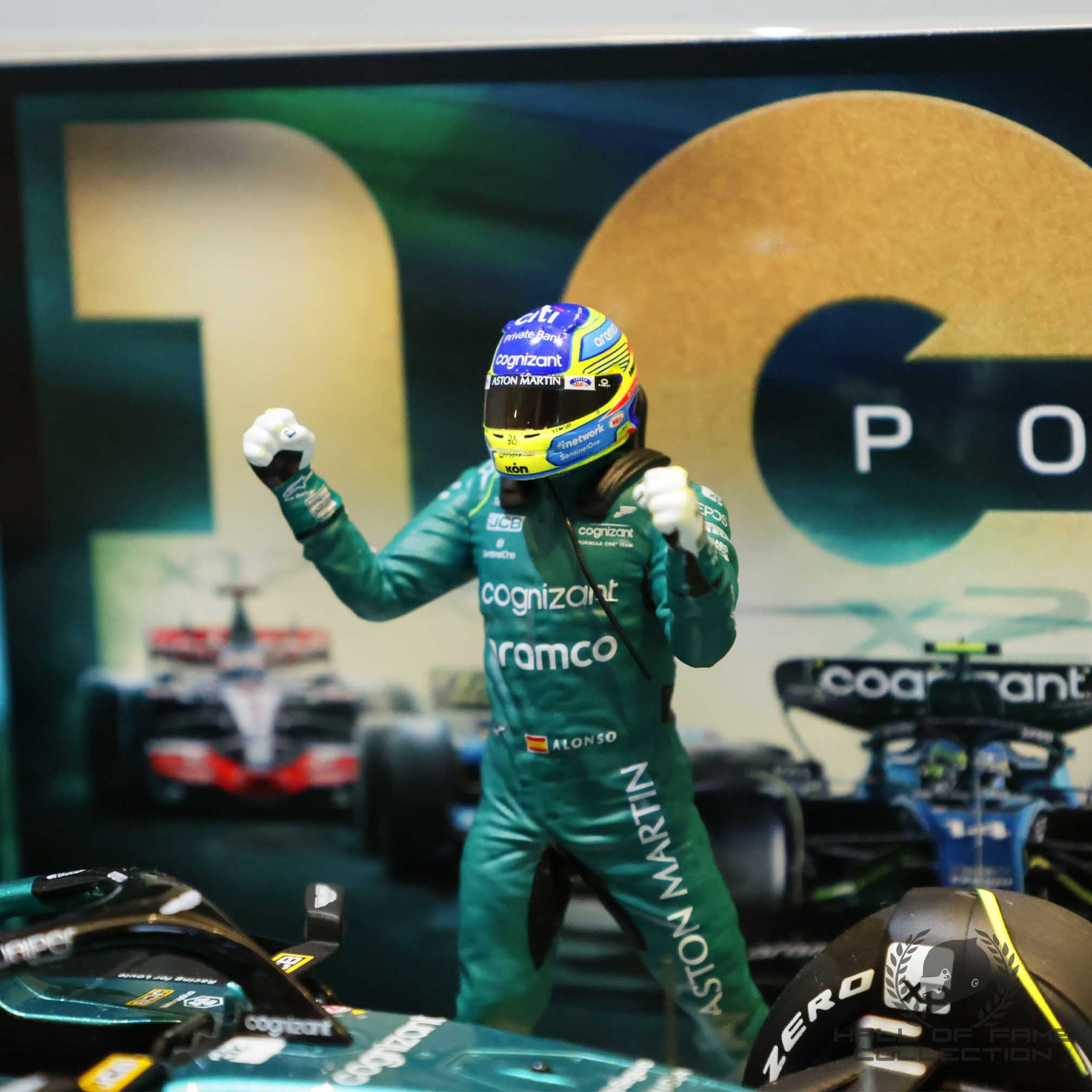 2023 Fernando Alonso Signed Saudi Arabian GP 100th Career Podium Aston Martin 1:18 F1 Model Car