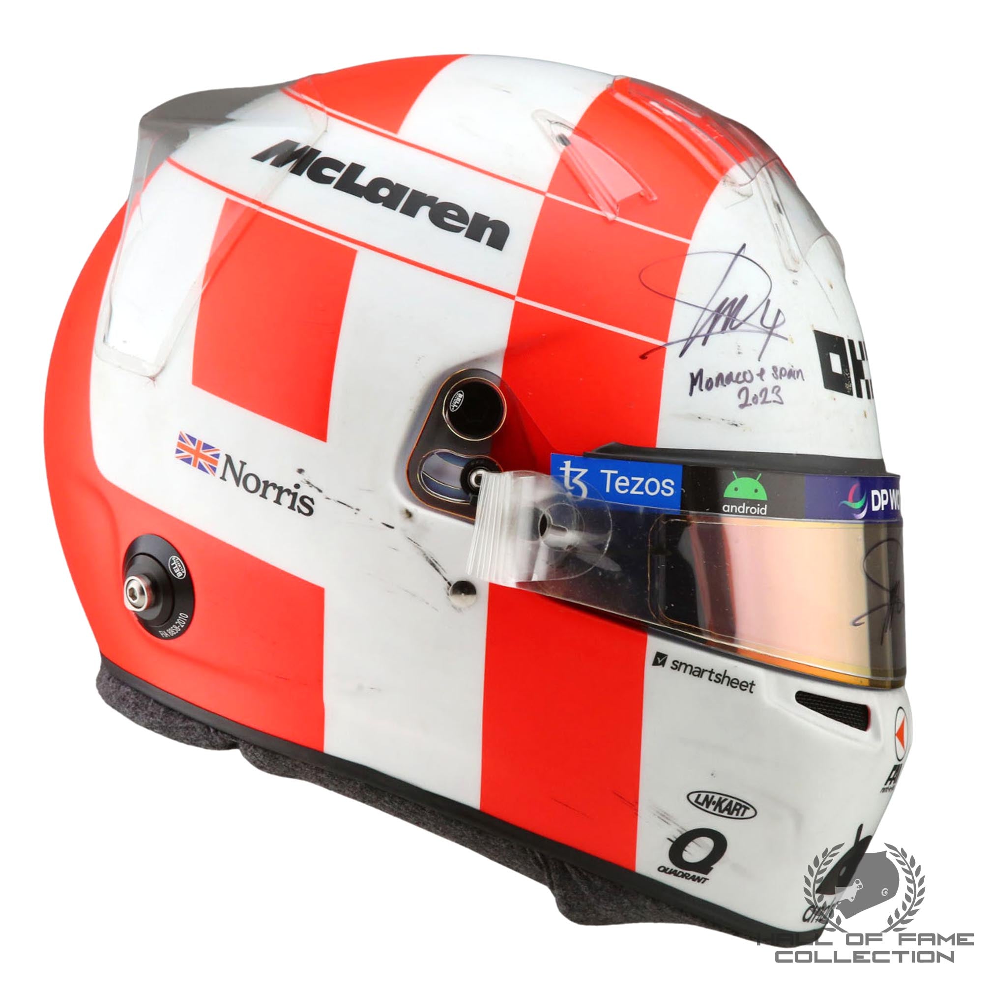 2023 Lando Norris Signed Monaco & Spanish GP Used McLaren F1 Helmet