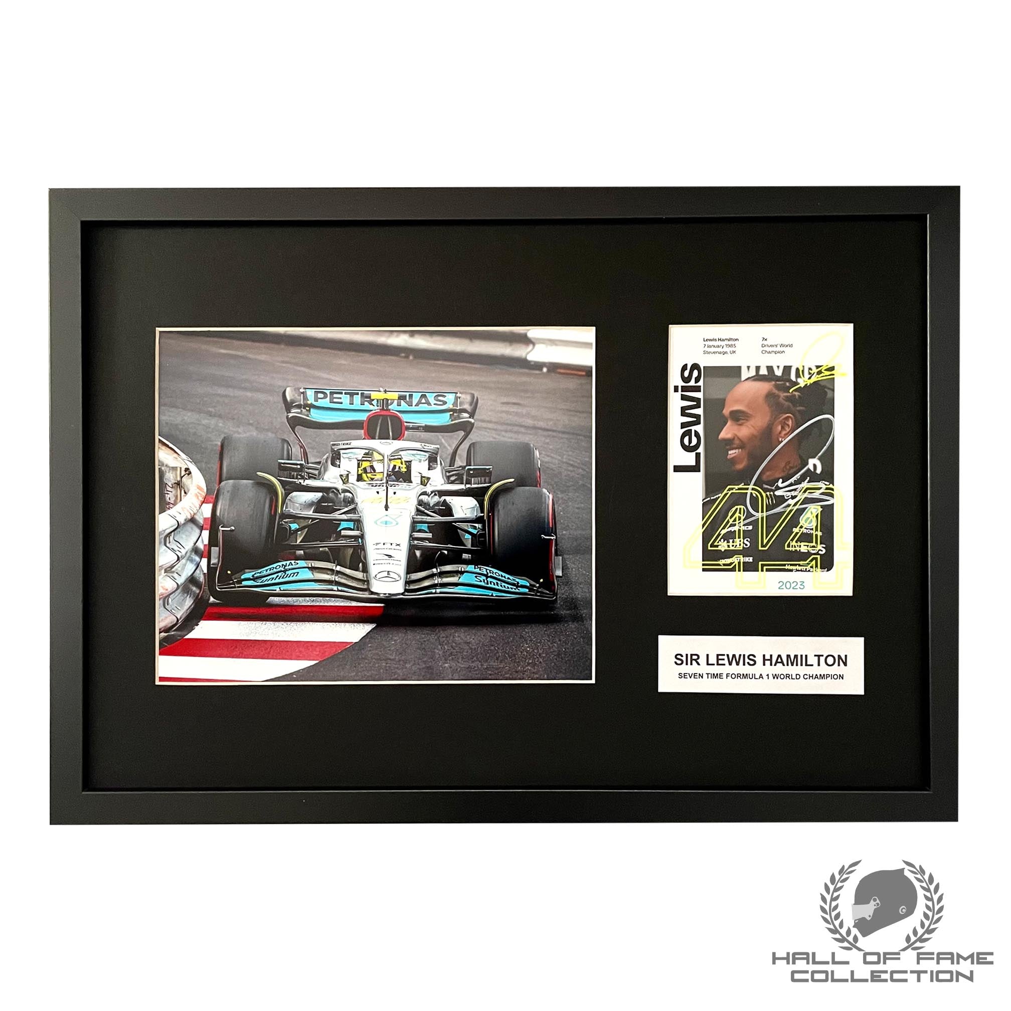 2023 Lewis Hamilton Signed Mercedes Limited Edition Framed F1 Driver Card & Photo