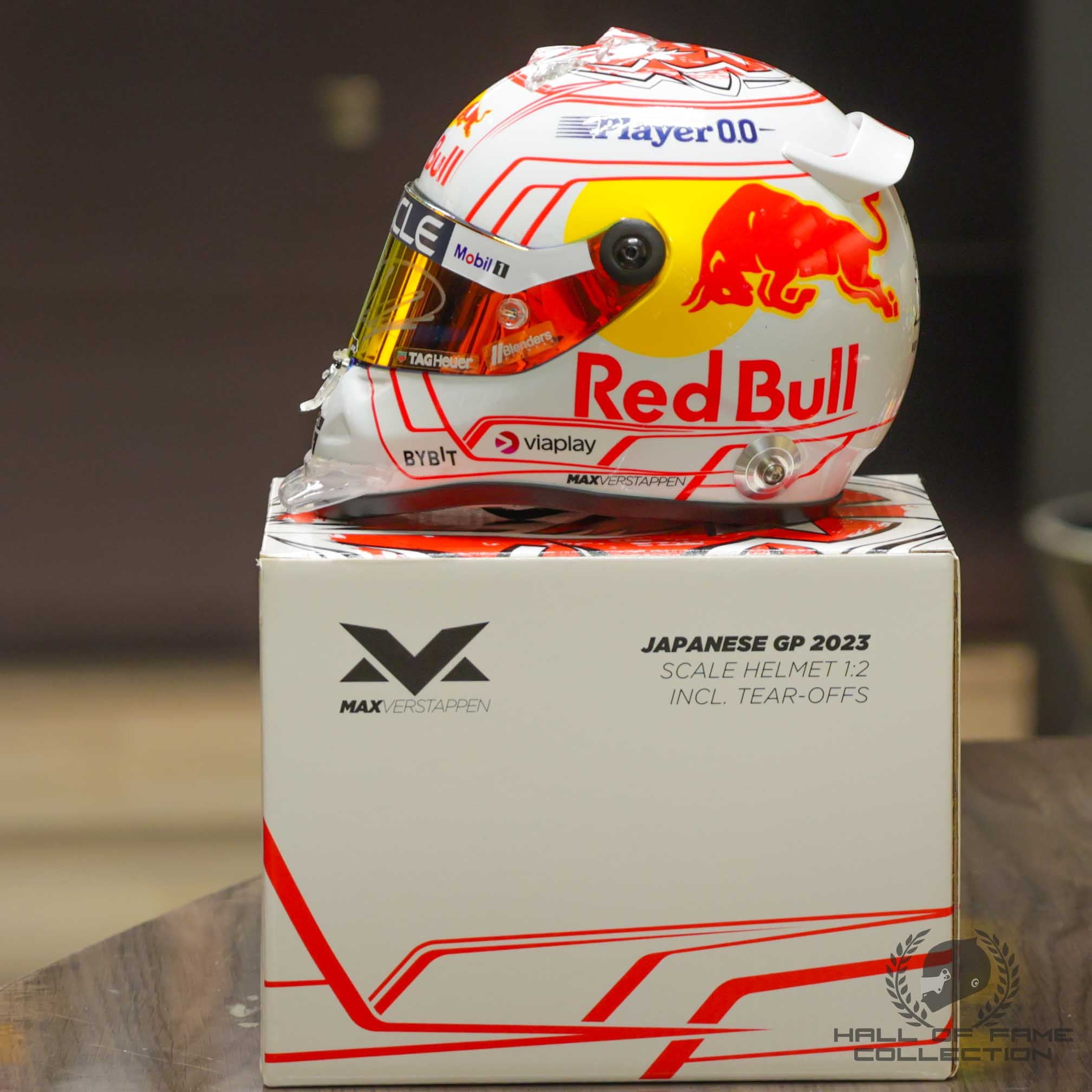 2023 Max Verstappen Signed Japanese Grand Prix Red Bull Racing 1:2 Scale F1 Helmet