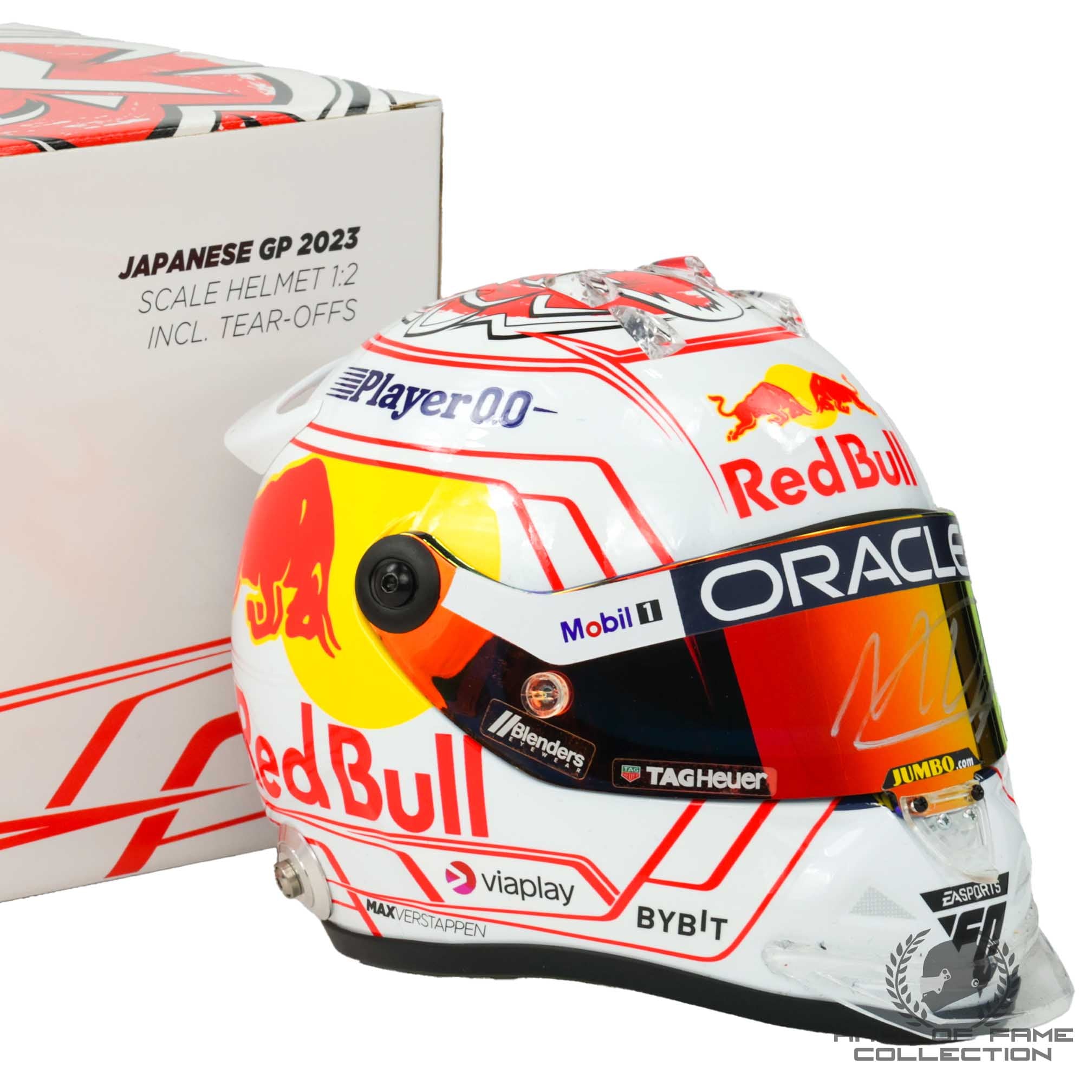 2023 Max Verstappen Signed Japanese Grand Prix Red Bull Racing 1:2 Scale F1 Helmet