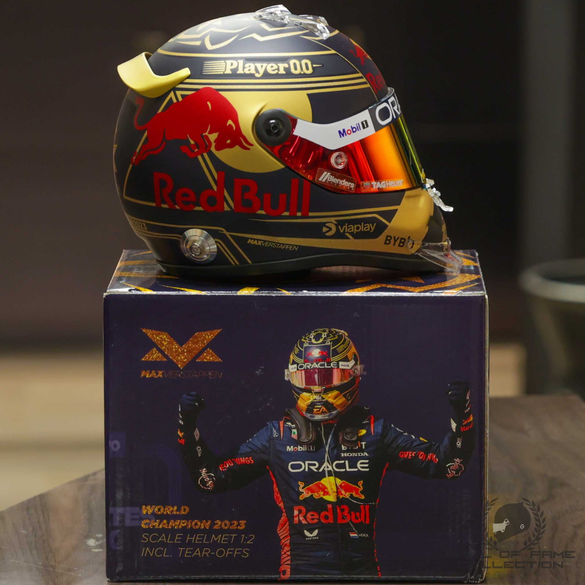 2023 Max Verstappen Signed World Champion Red Bull Racing 1:2 Scale F1 Helmet