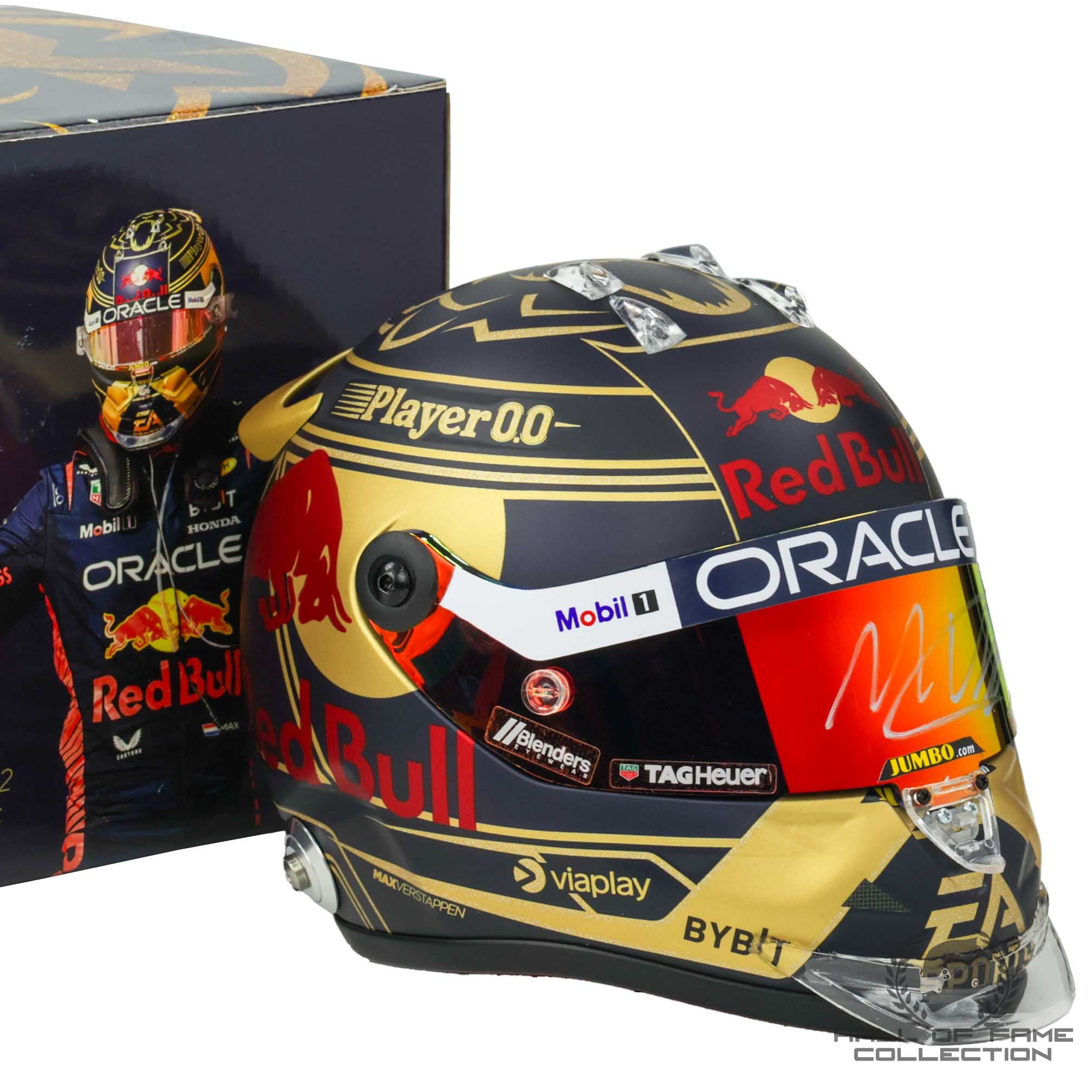 2023 Max Verstappen Signed World Champion Red Bull Racing 1:2 Scale F1 Helmet