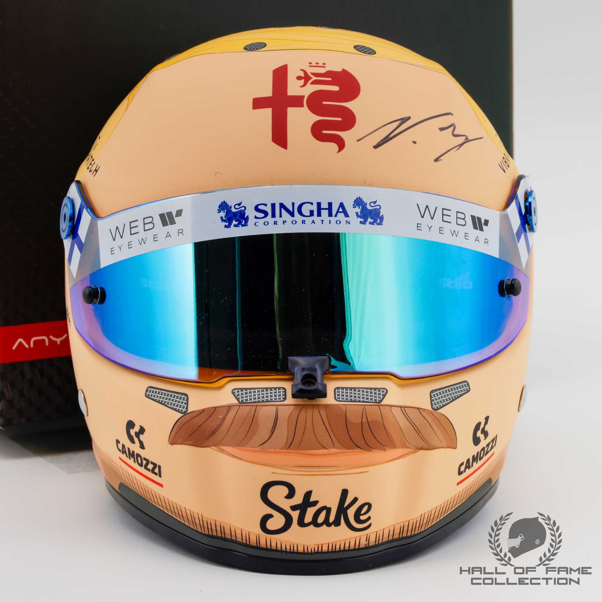 2023 Valtteri Bottas Signed 1:2 Scale Stilo Alfa Romeo Bahrain Test F1 Helmet
