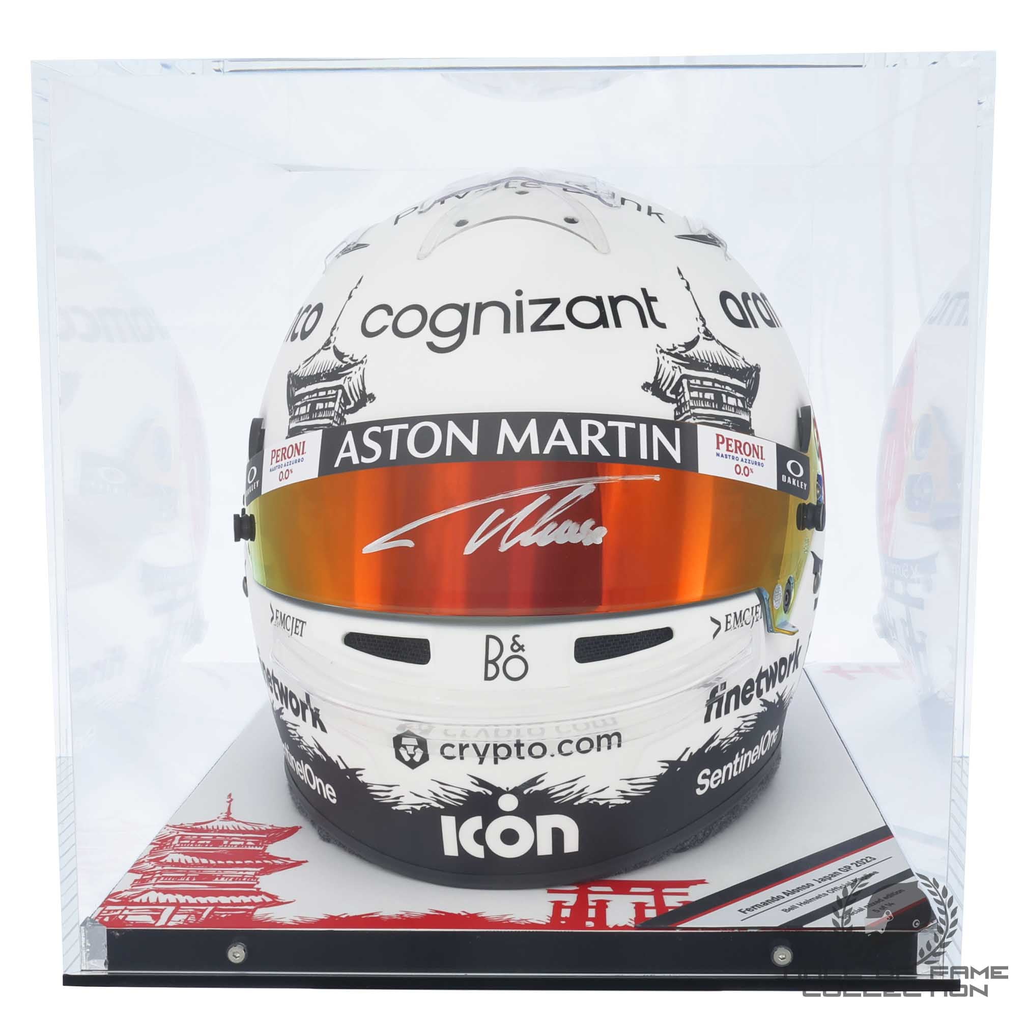 2023 Fernando Alonso Signed Official Bell Replica Japan Aston Martin F1 Helmet