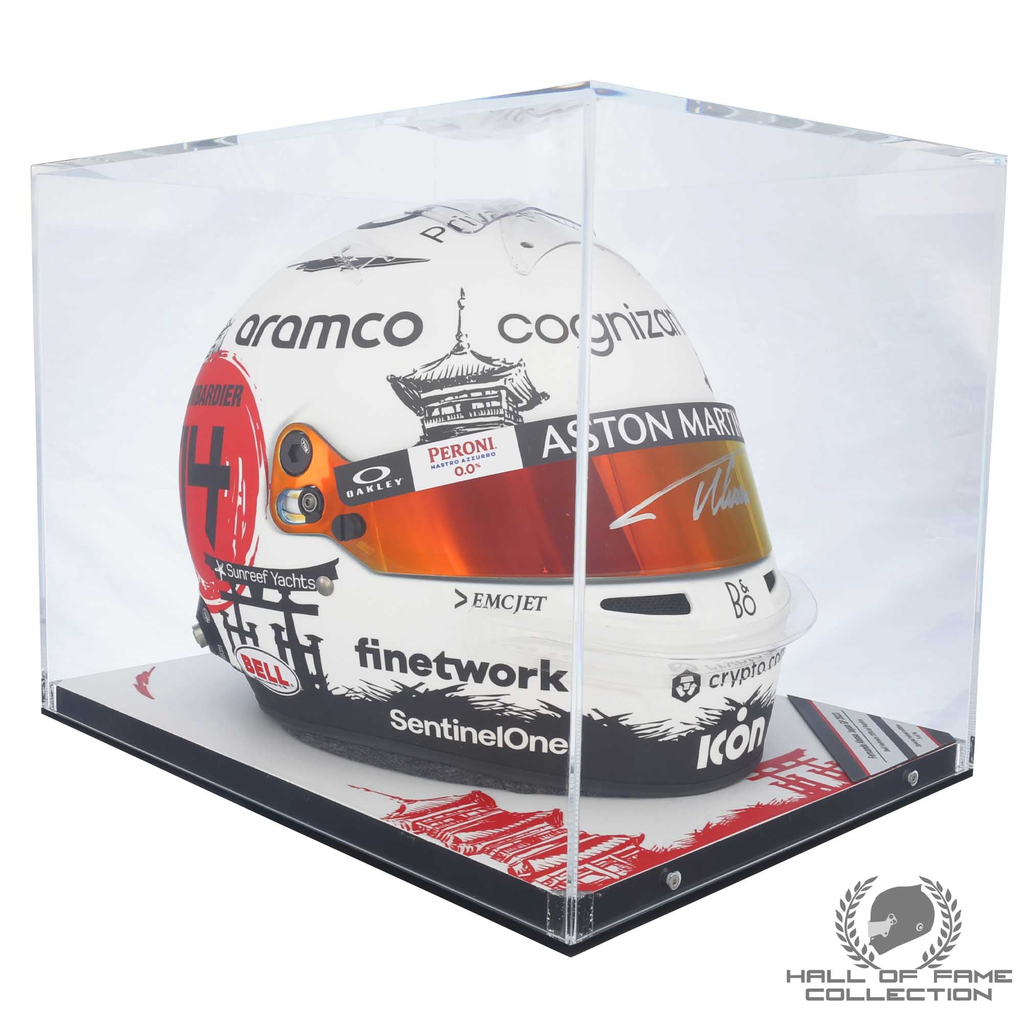2023 Fernando Alonso Signed Official Bell Replica Japan Aston Martin F1 Helmet