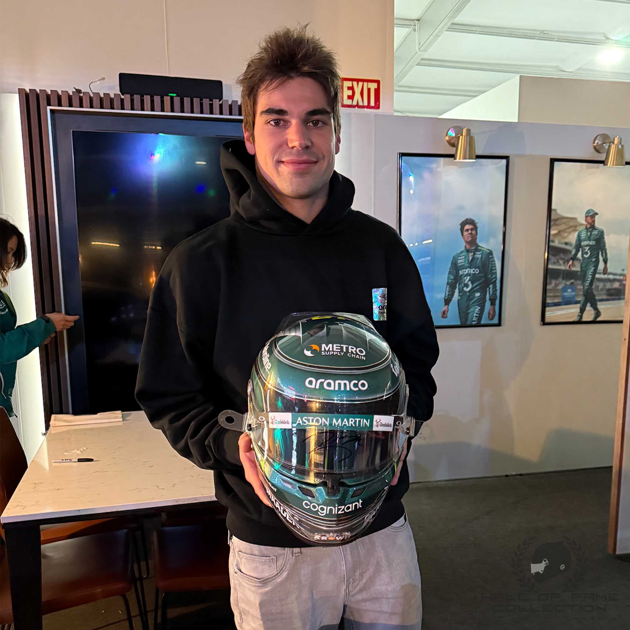 2024 Lance Stroll Signed Las Vegas GP Race Used Aston Martin F1 Helmet