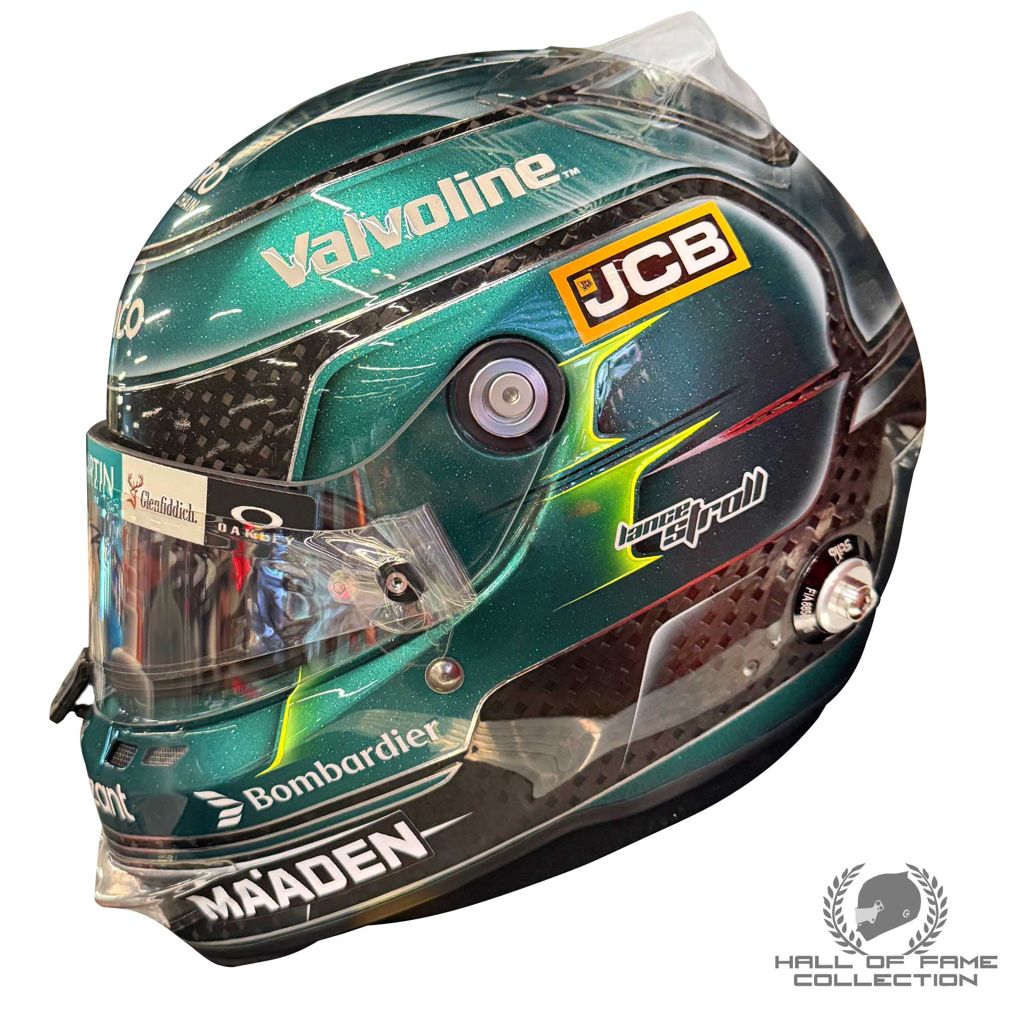 2024 Lance Stroll Signed Las Vegas GP Race Used Aston Martin F1 Helmet
