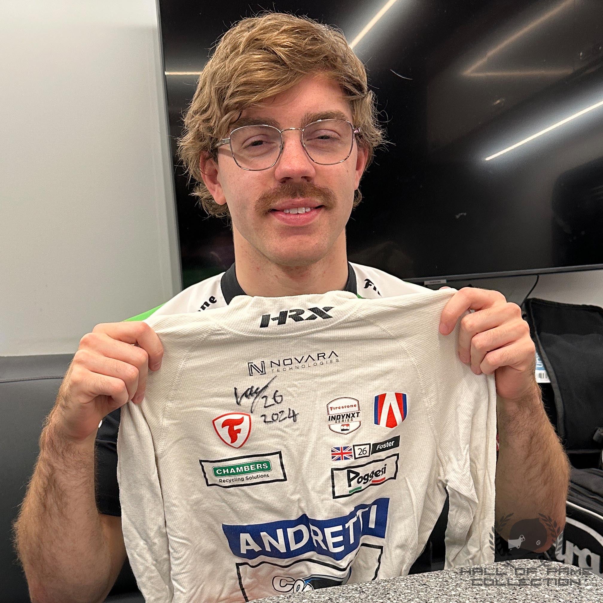 2024 Louis Foster Signed Race Used Andretti Global Indy NXT Nomex