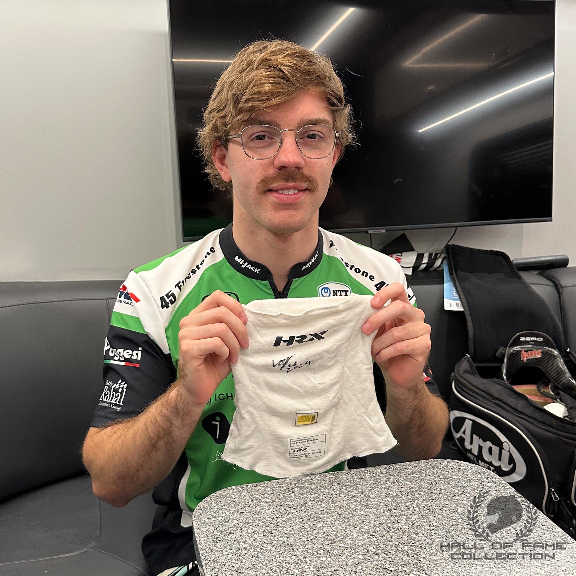 2024 Louis Foster Signed Race Used Andretti Global Indy NXT Balaclava