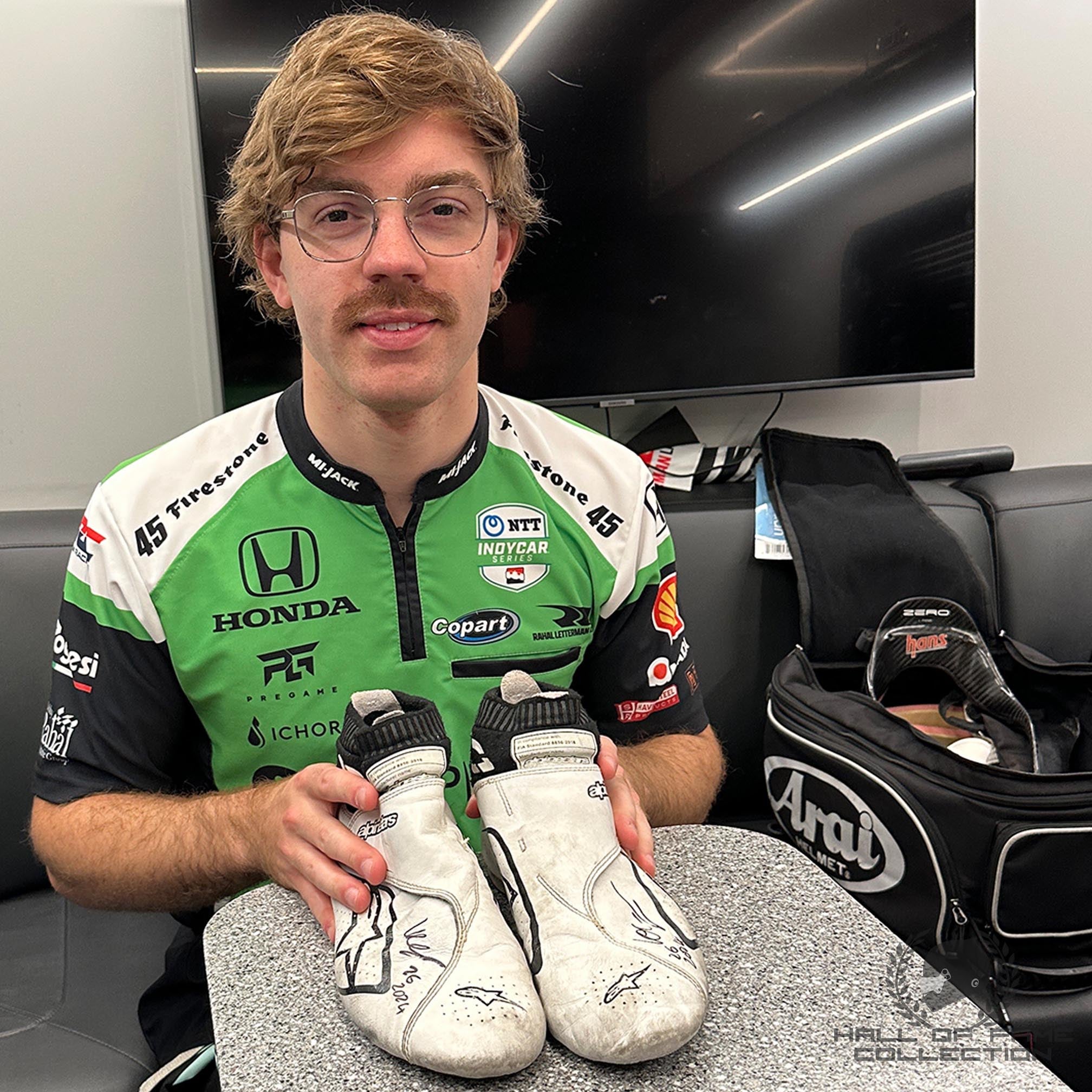 2024 Louis Foster Signed Race Used Andretti Global Indy NXT Boots