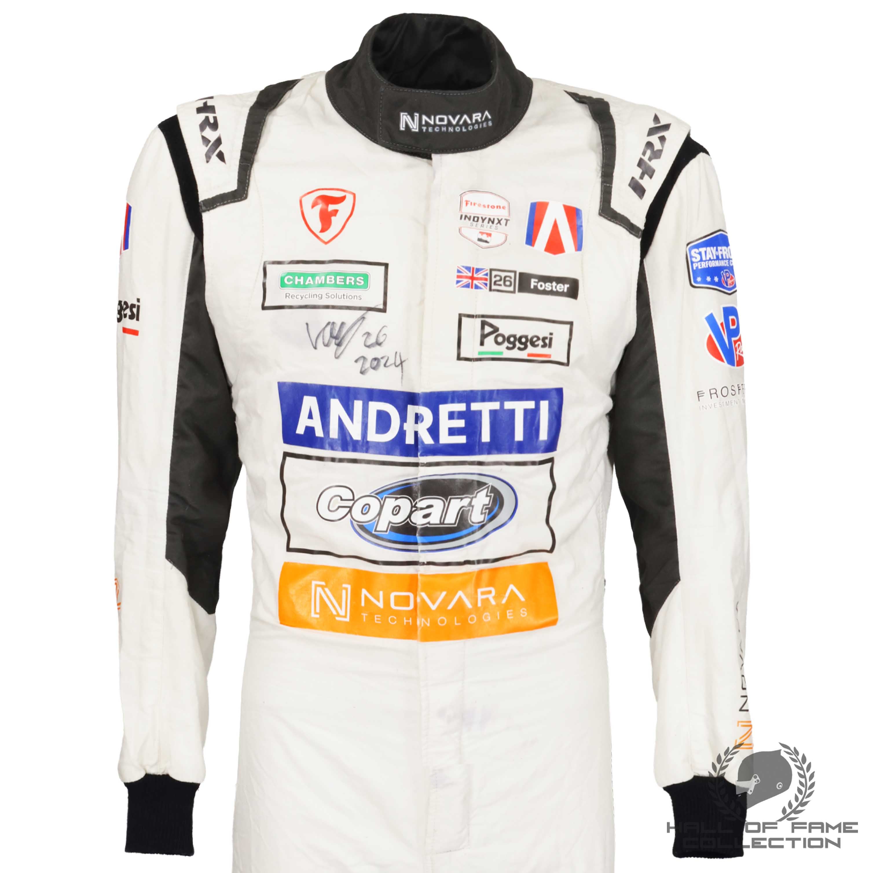 2024 Louis Foster Signed Race Used Andretti Global Indy NXT Suit