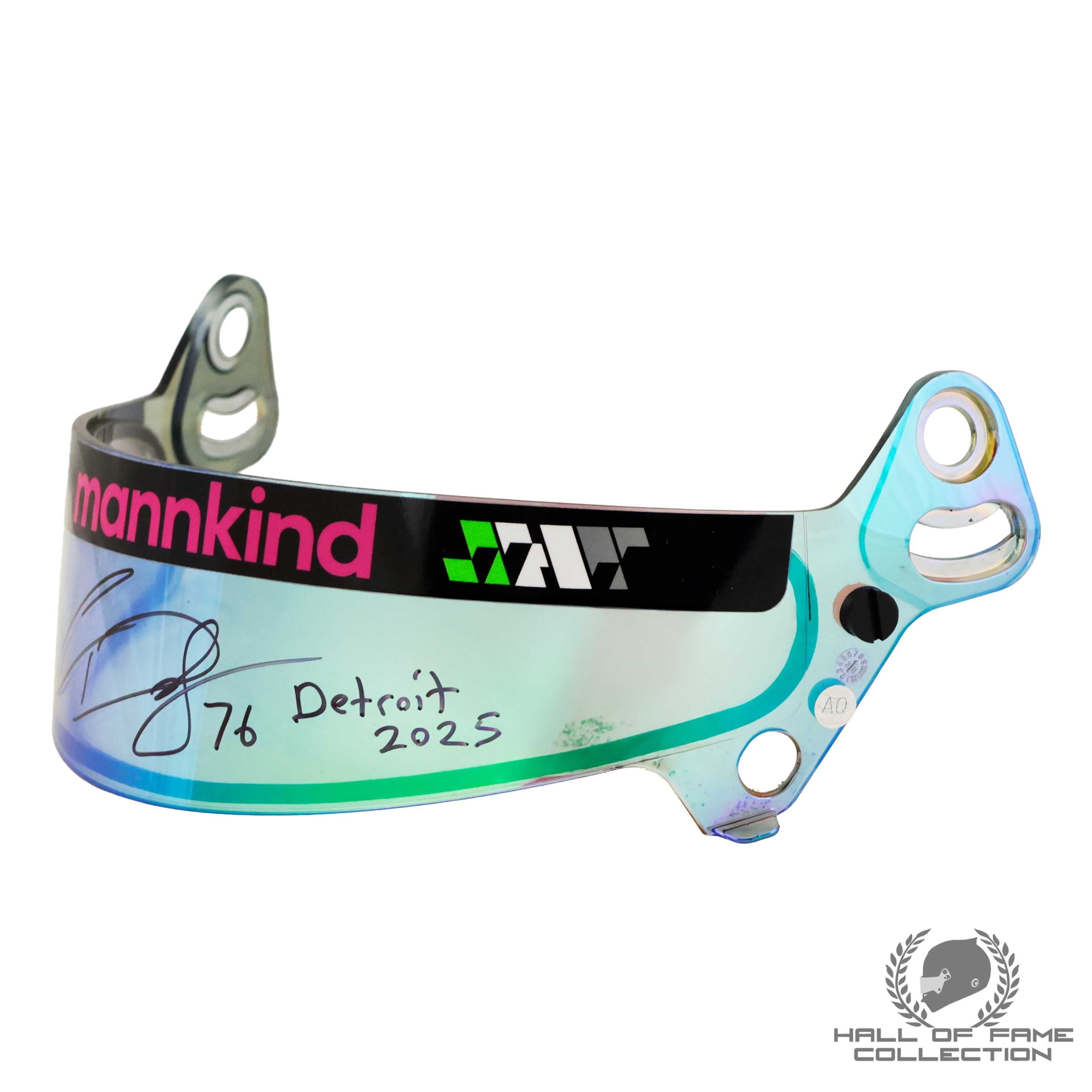 2025 Conor Daly Signed Race Used Detroit GP Juncos Hollinger Racing Indycar Visor