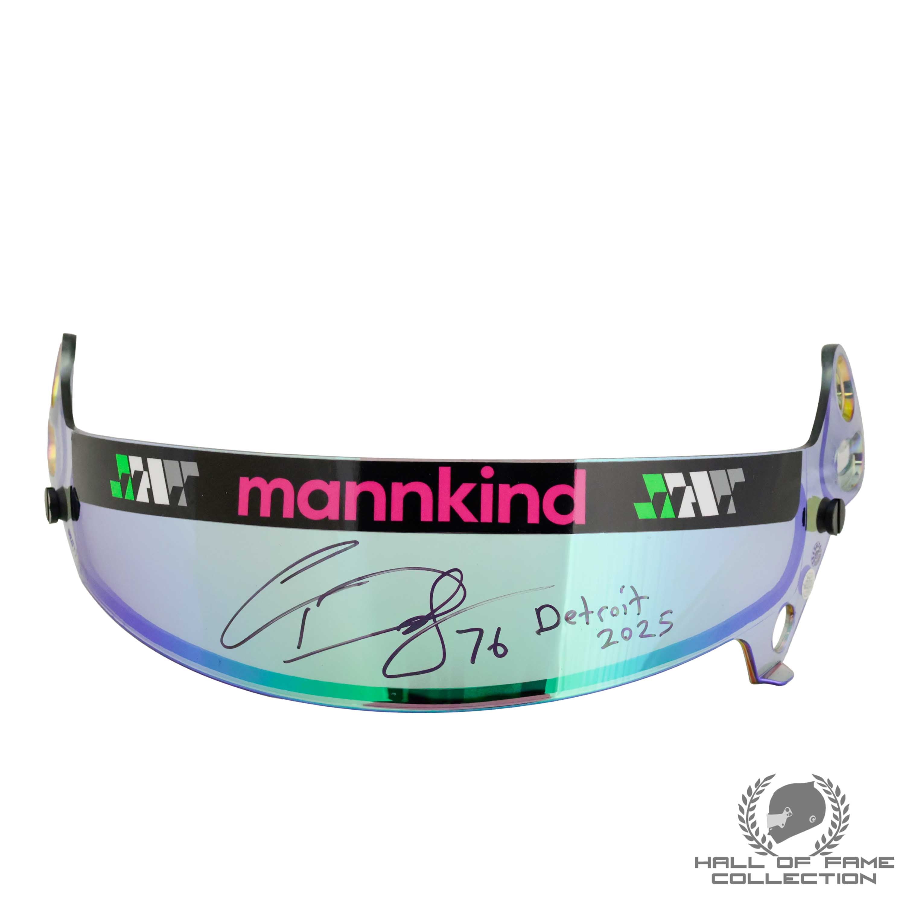 2025 Conor Daly Signed Race Used Detroit GP Juncos Hollinger Racing Indycar Visor