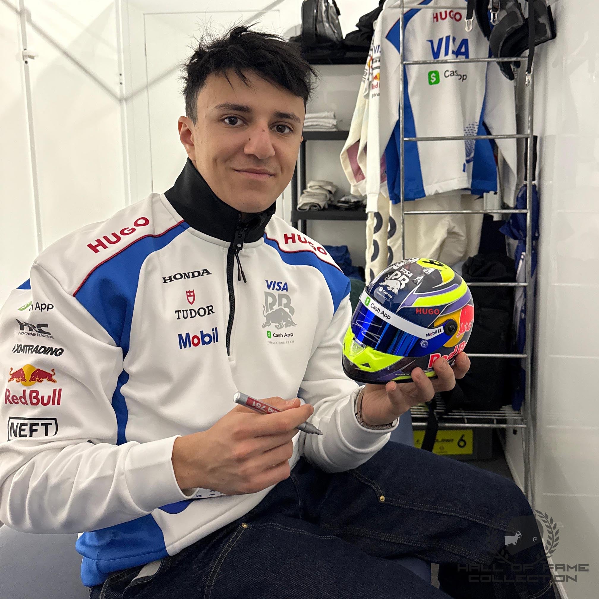 2025 Isack Hadjar Signed Racing Bulls 1:2 Scale F1 Helmet