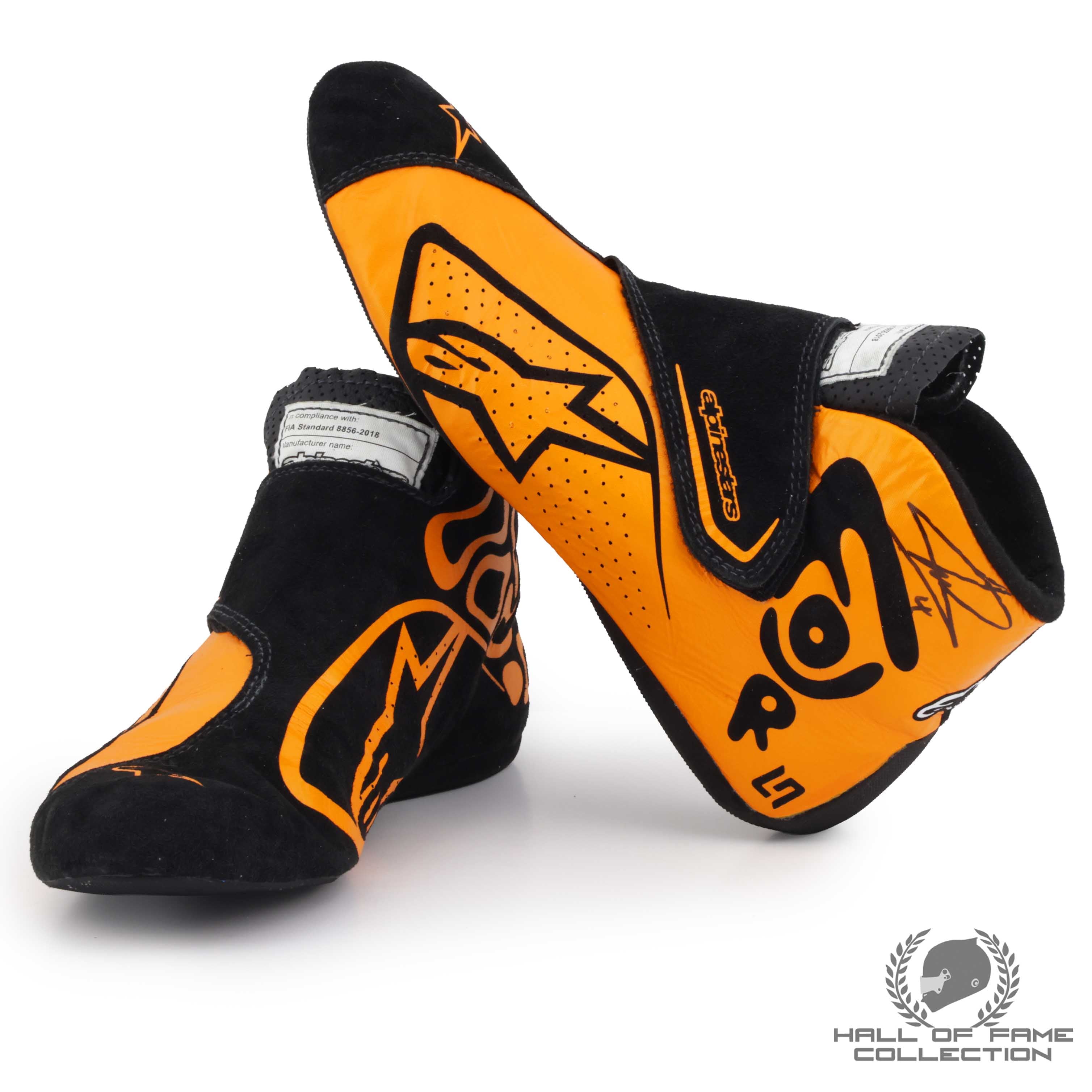 2025 Lando Norris Signed World Champion Season Used Signed McLaren F1 Boots