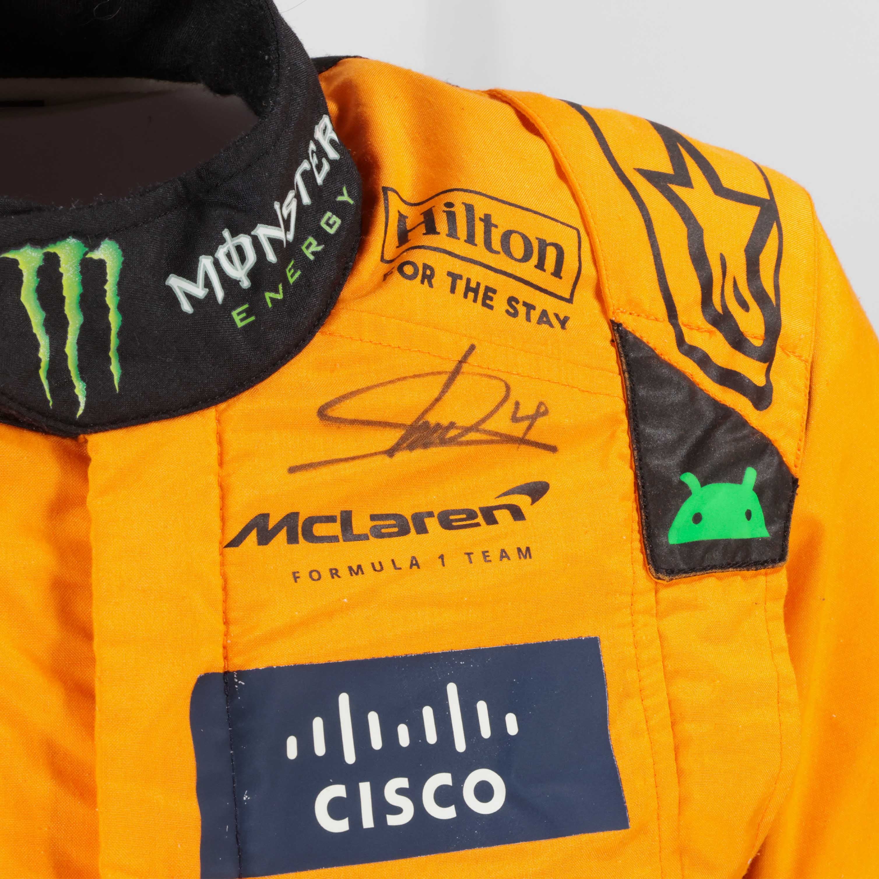 2025 Lando Norris Signed World Champion Season Used Signed McLaren F1 Suit