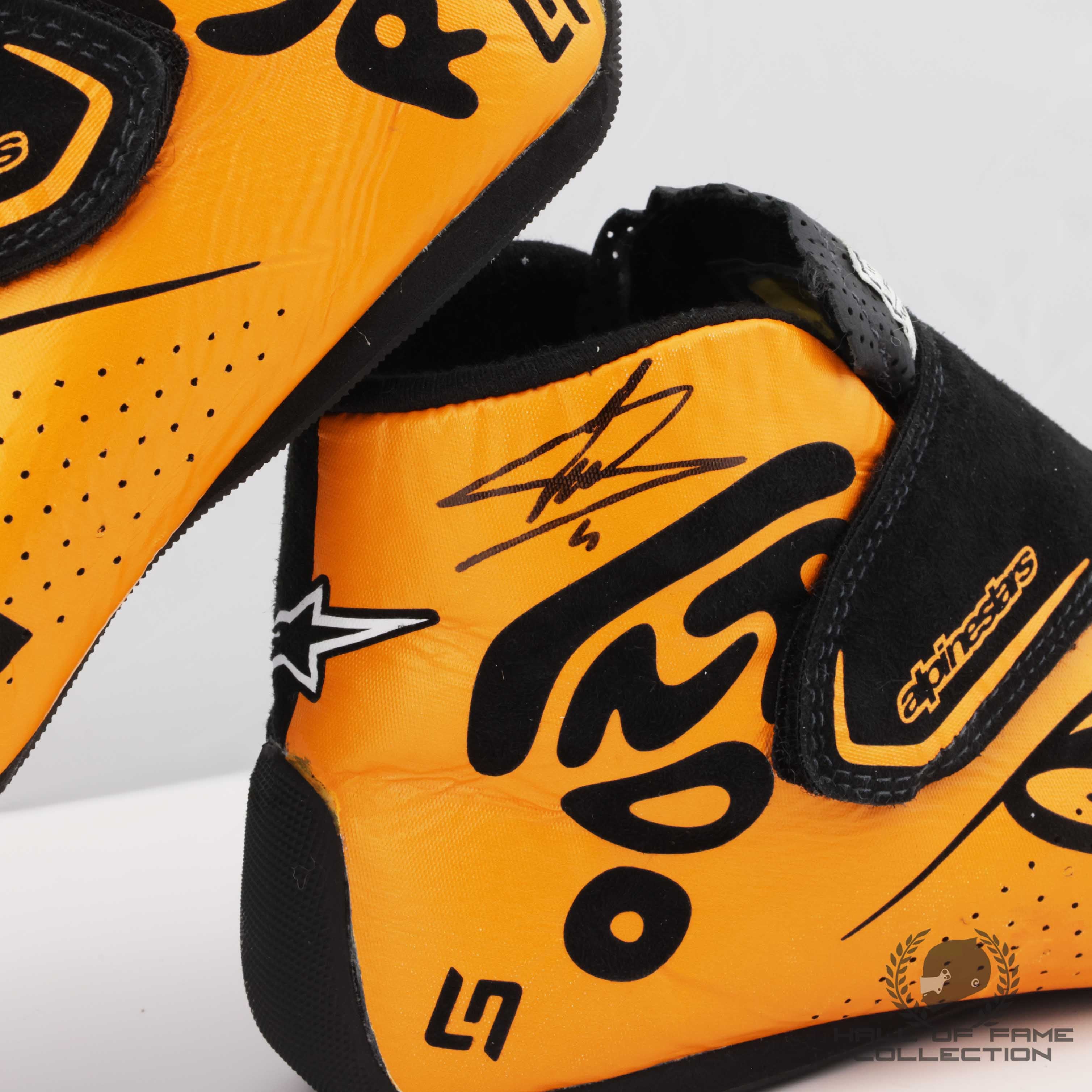 2025 Lando Norris Signed World Champion Season Used Signed McLaren F1 Boots