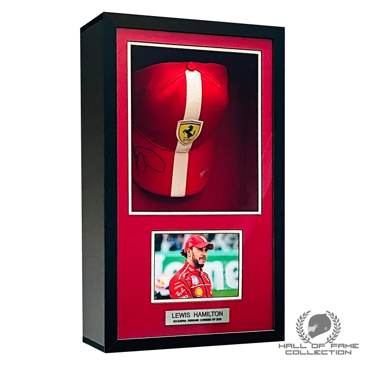 2025 Lewis Hamilton Signed & Framed Scuderia Ferrari Chinese GP Hat