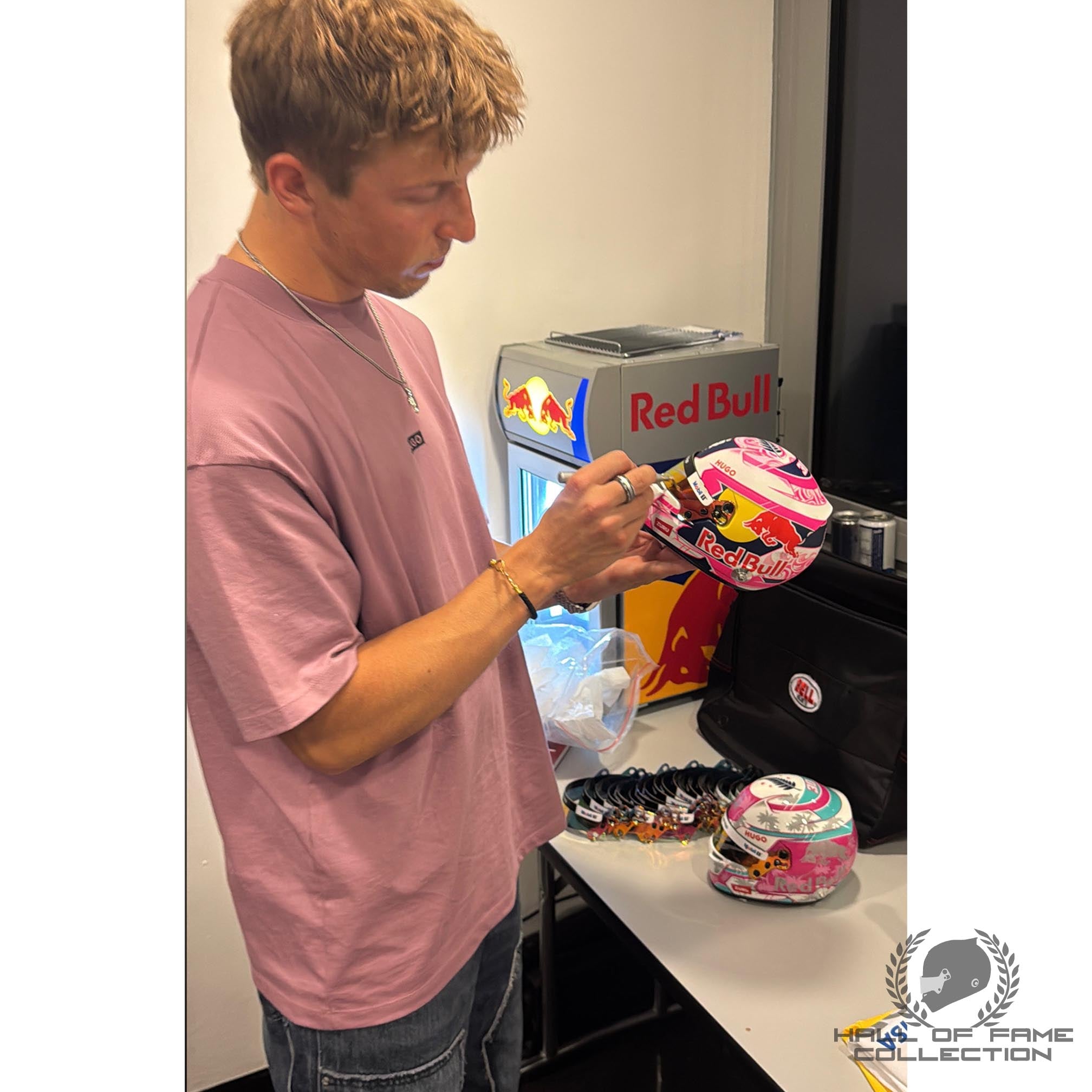 2025 Liam Lawson Signed 1:2 Scale Bell Racing Bulls F1 Helmet