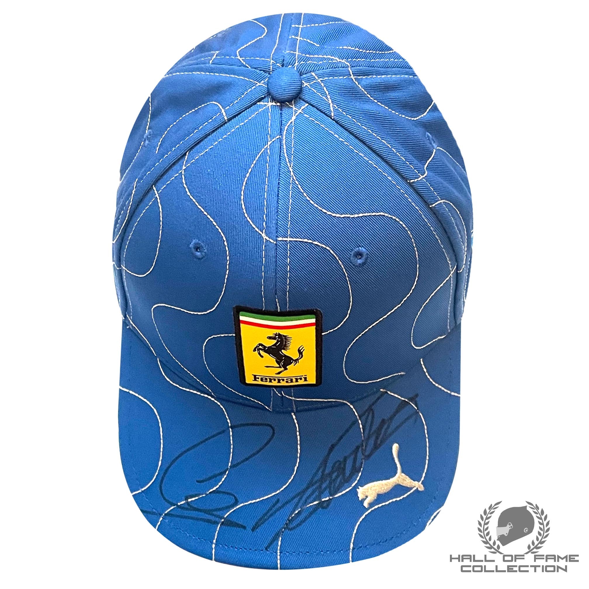 2025 Lewis Hamilton Charles Leclerc Signed Monza Special Driver Issue Ferrari F1 Hat