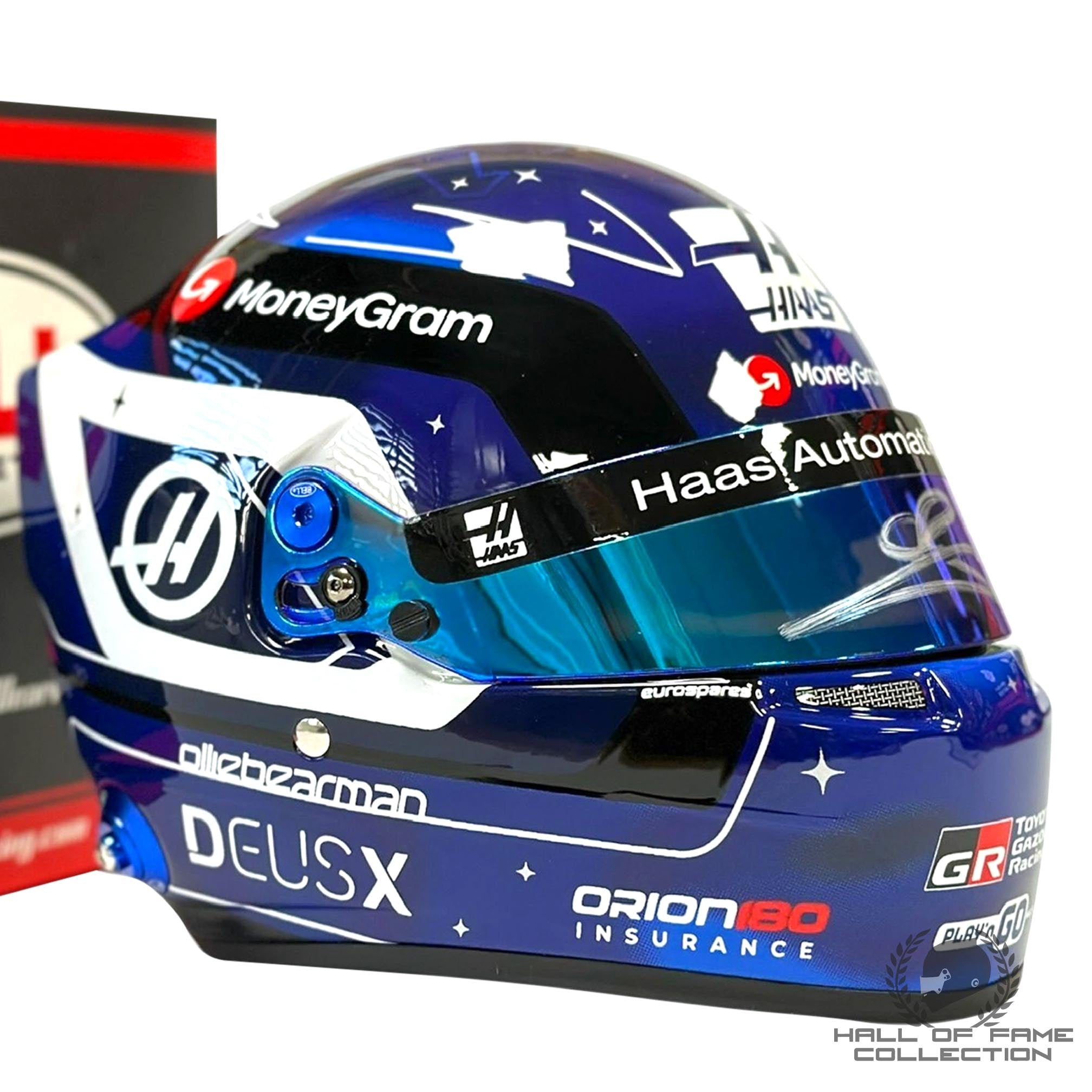 2025 Oliver Bearman Signed Singapore GP Special 1:2 Scale Haas F1 Helmet