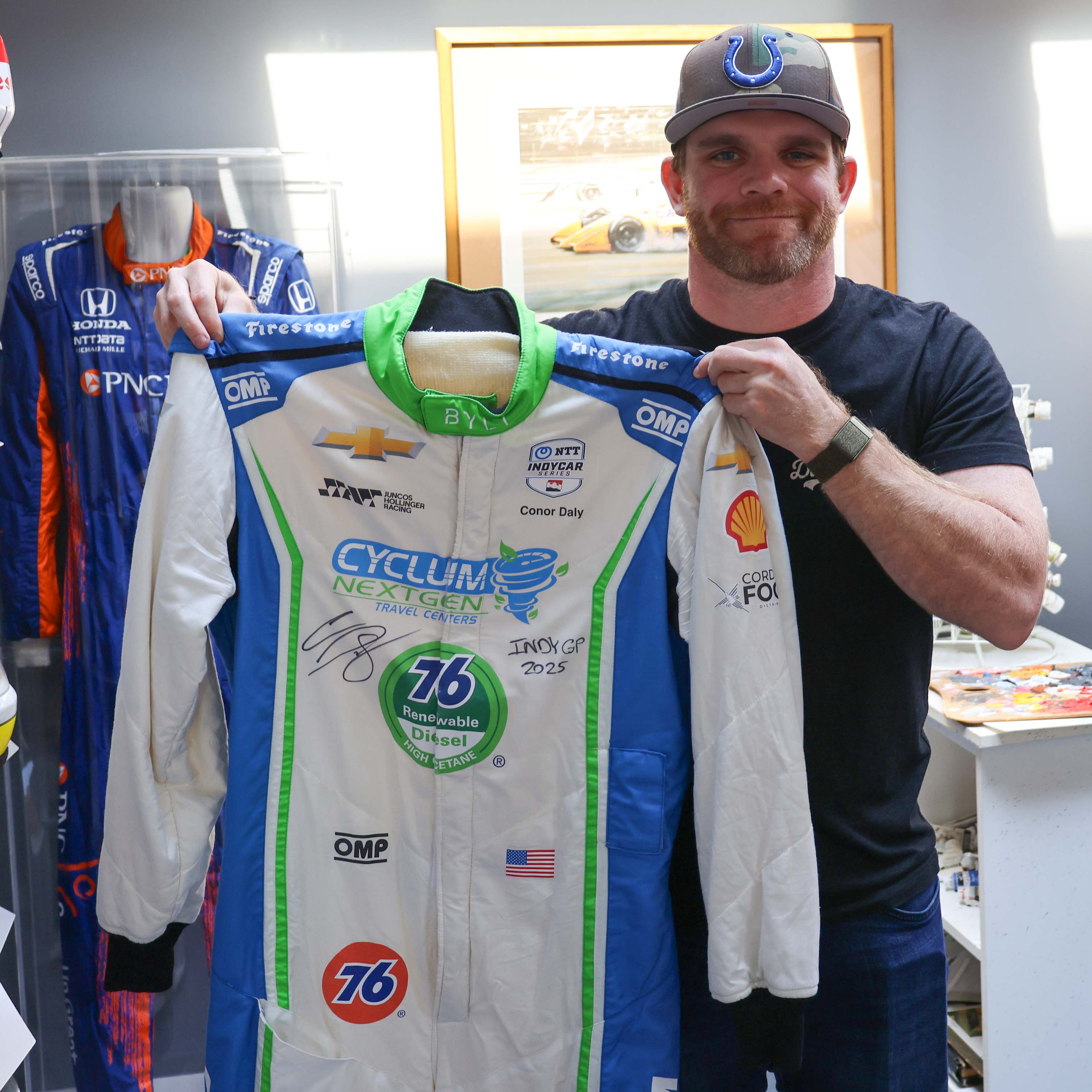 2025 Conor Daly Signed Indy GP Juncos Hollinger Racing Indycar Suit