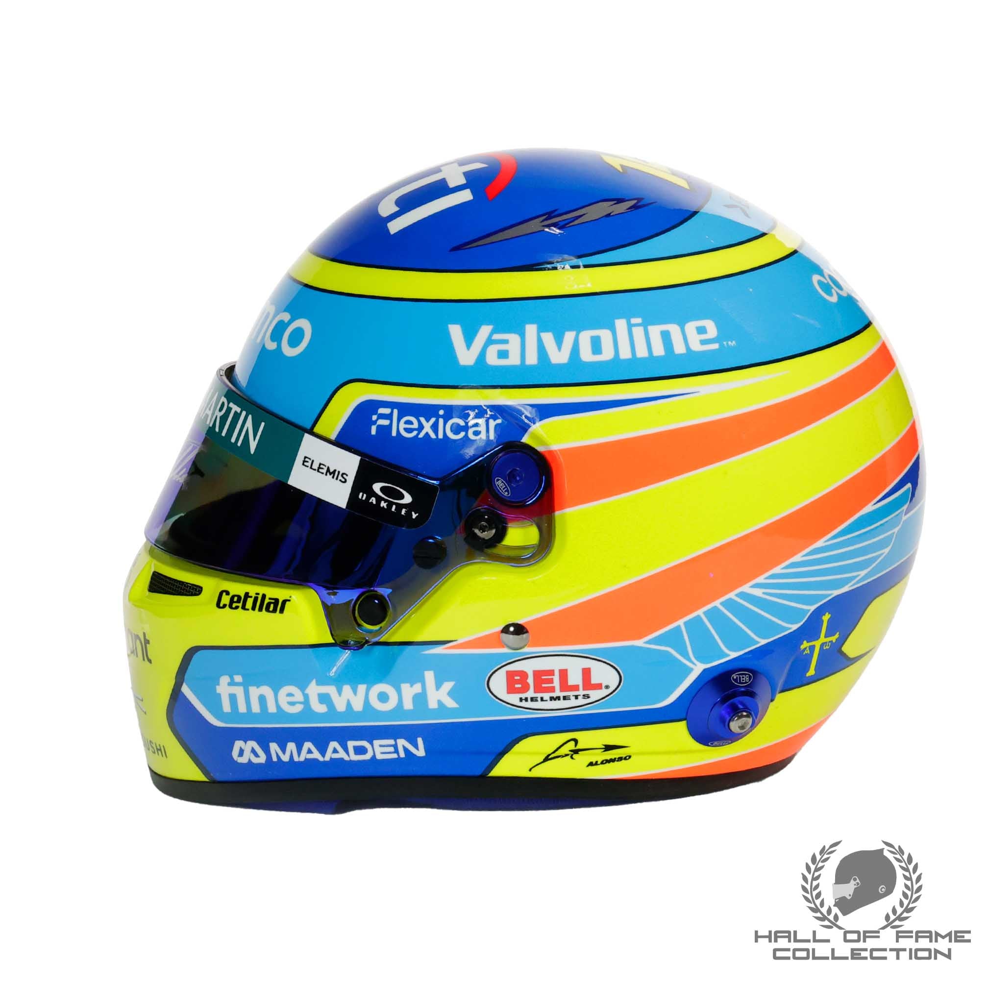 2025 Fernando Alonso Signed Official Bell Aston Martin 1:2 Scale F1 Helmet