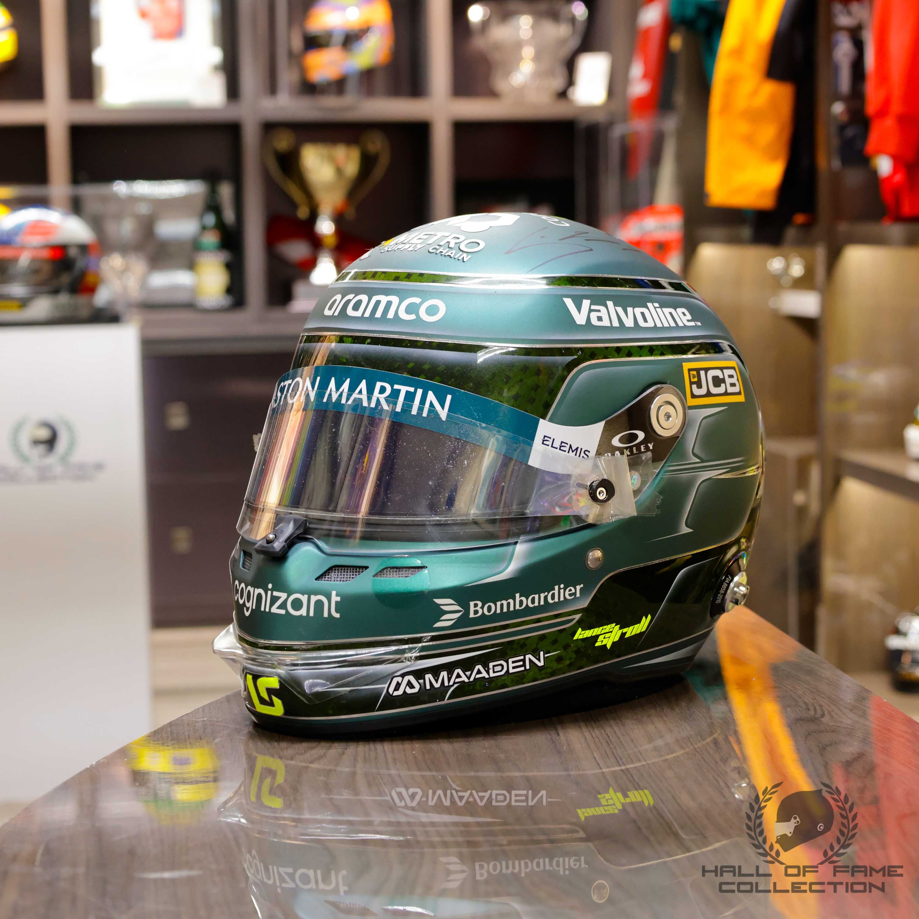 2025 Lance Stroll Signed Italian GP Race Used Aston Martin F1 Helmet