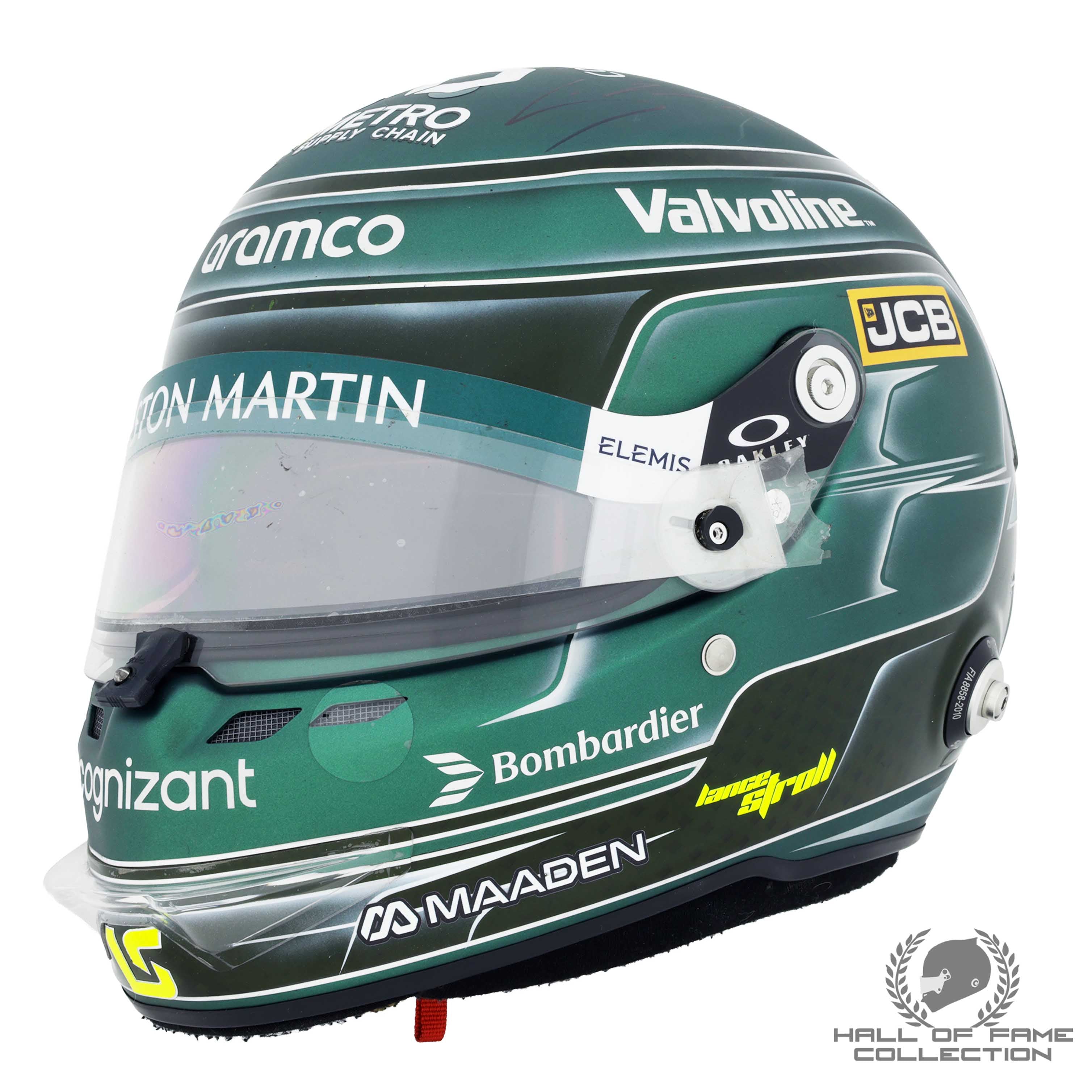 2025 Lance Stroll Signed Italian GP Race Used Aston Martin F1 Helmet