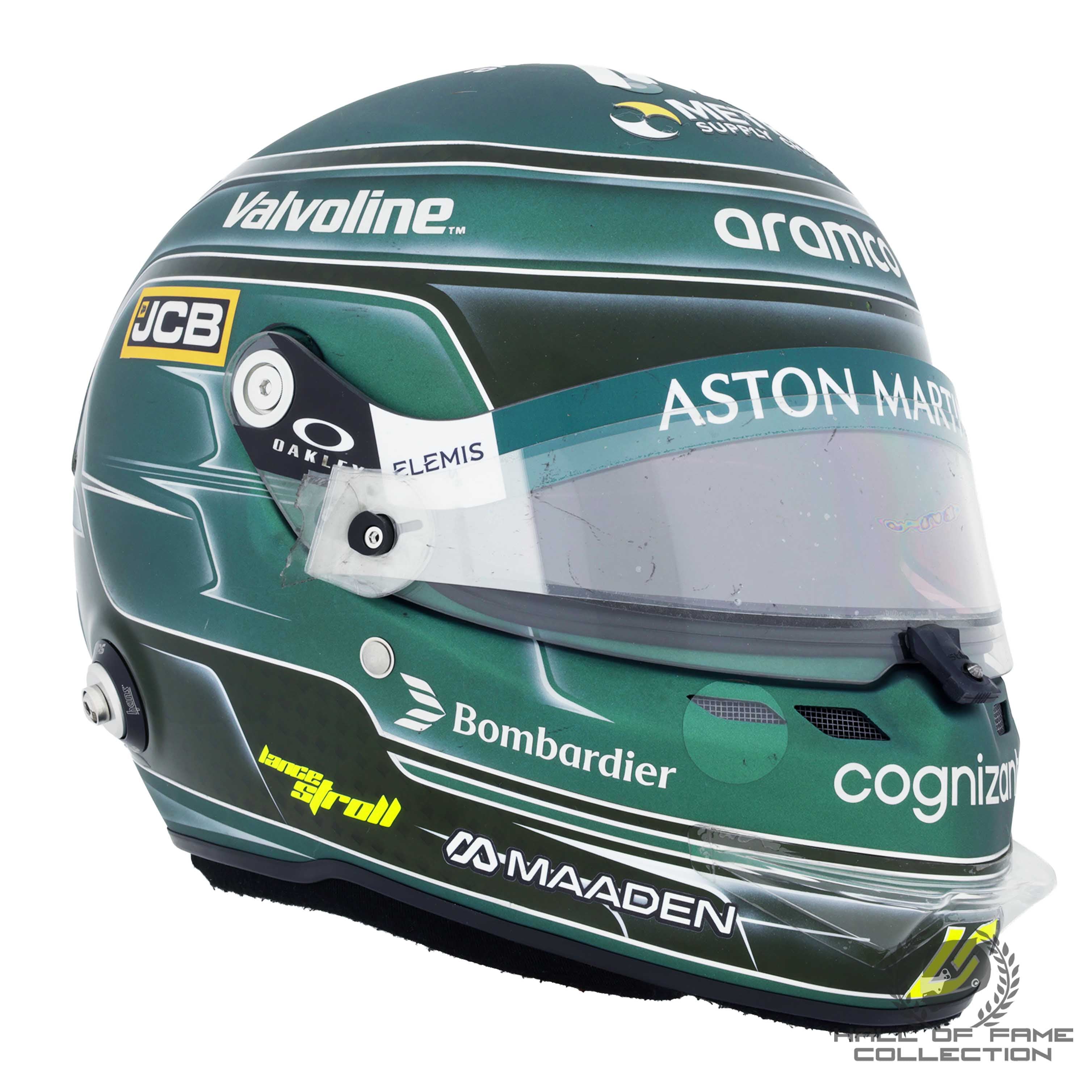 2025 Lance Stroll Signed Italian GP Race Used Aston Martin F1 Helmet
