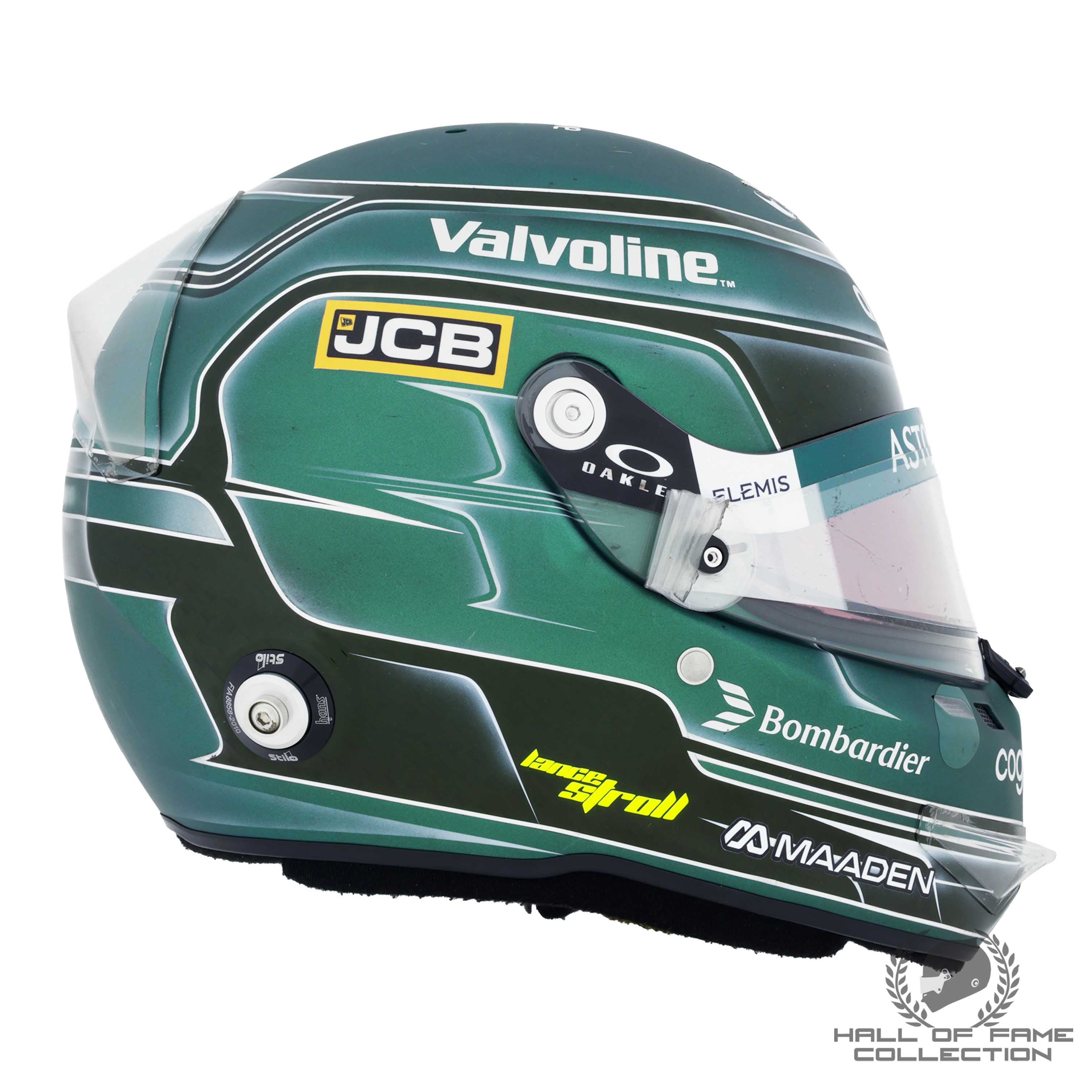2025 Lance Stroll Signed Italian GP Race Used Aston Martin F1 Helmet