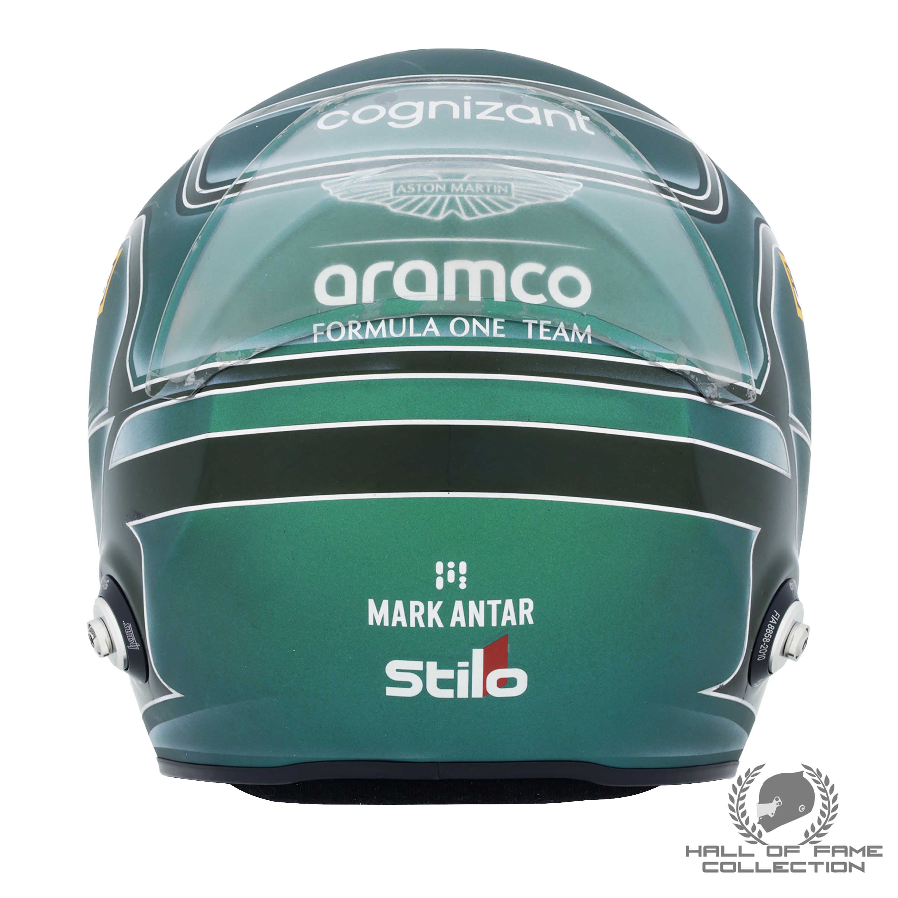 2025 Lance Stroll Signed Italian GP Race Used Aston Martin F1 Helmet