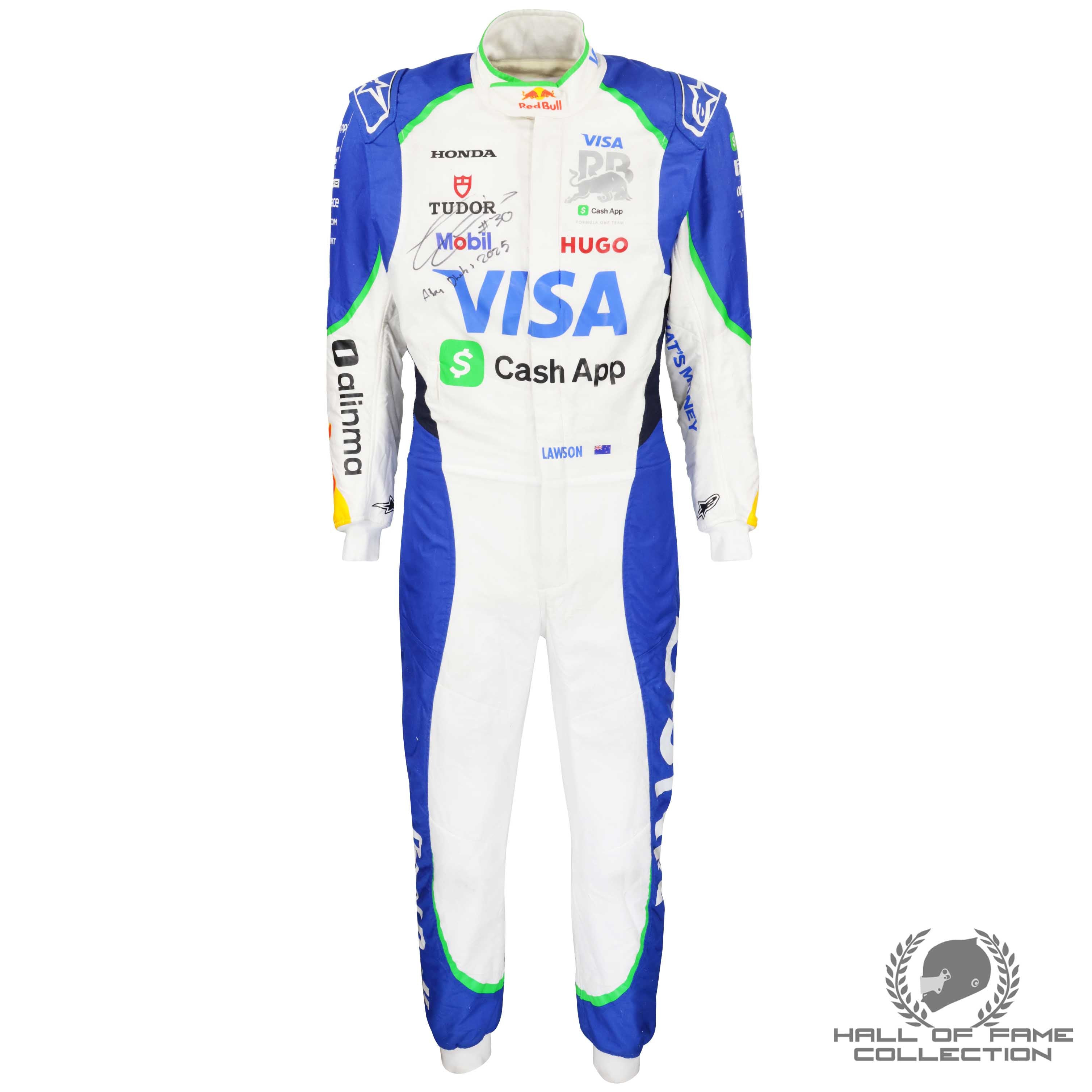 2025 Liam Lawson Signed Abu Dhabi 'Rookie Season' Racing Bulls F1 Suit