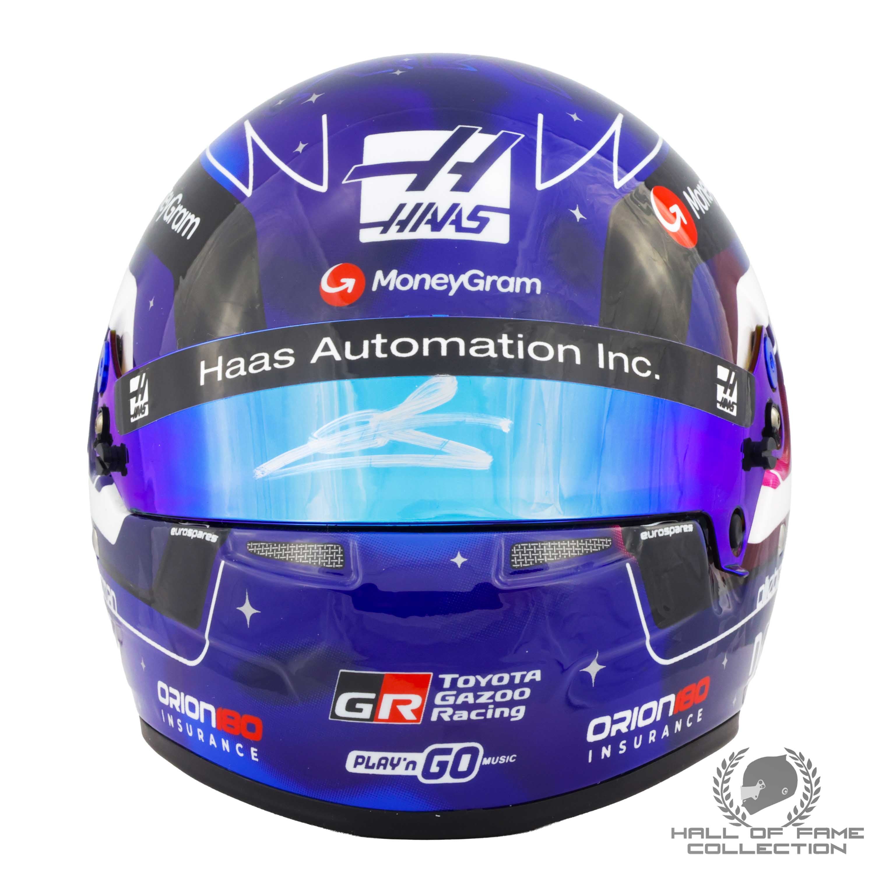 2025 Oliver Bearman Signed Singapore GP Special 1:2 Scale Haas F1 Helmet