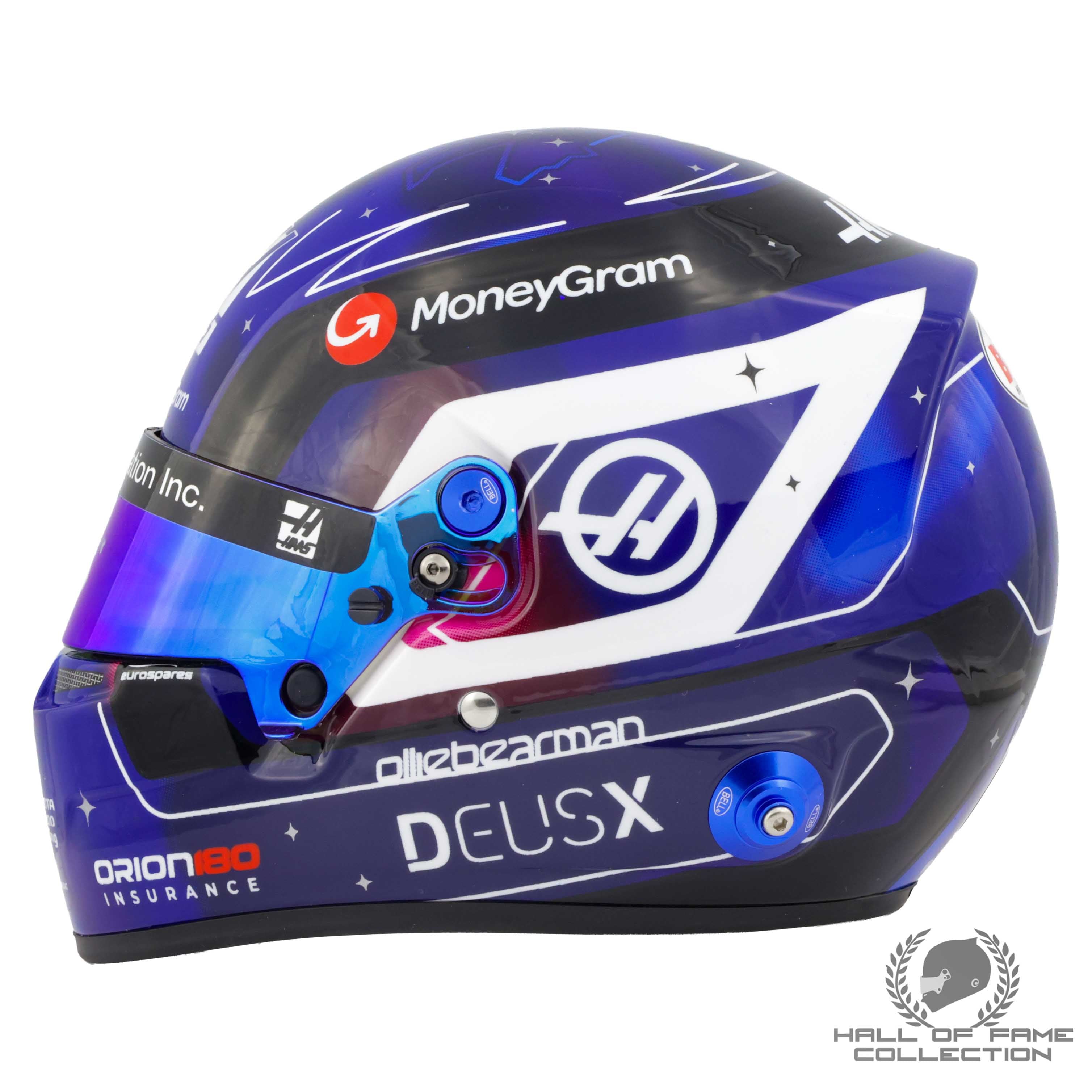 2025 Oliver Bearman Signed Singapore GP Special 1:2 Scale Haas F1 Helmet
