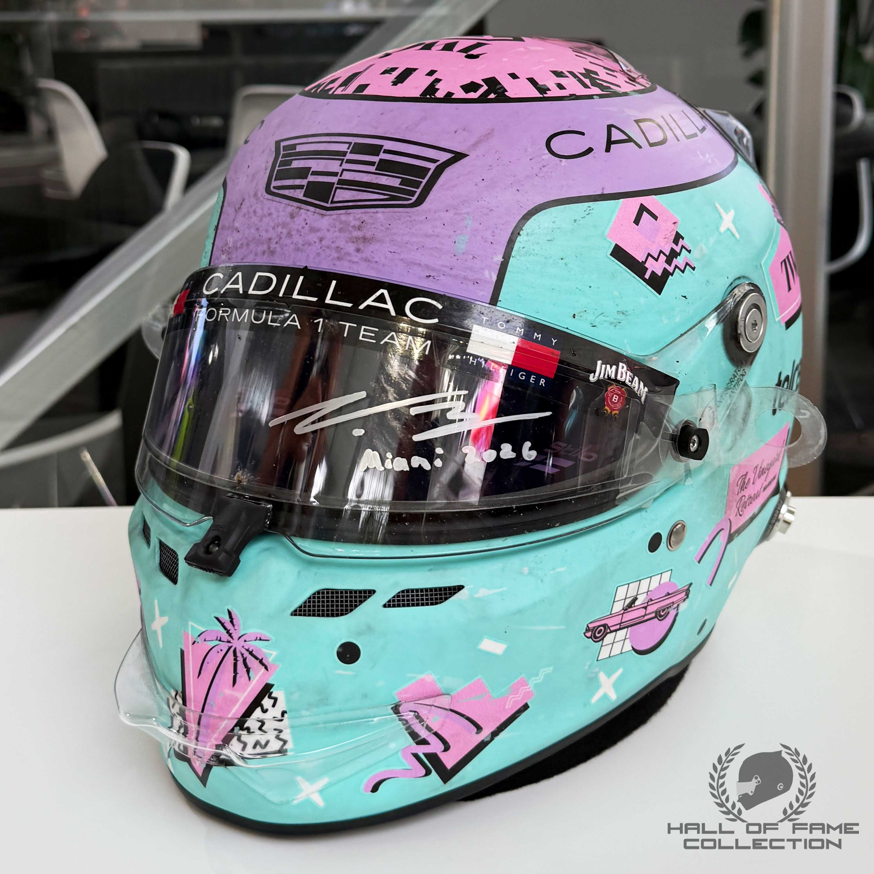 2026 Valtteri Bottas Signed Miami GP Race Used Cadillac F1 Helmet