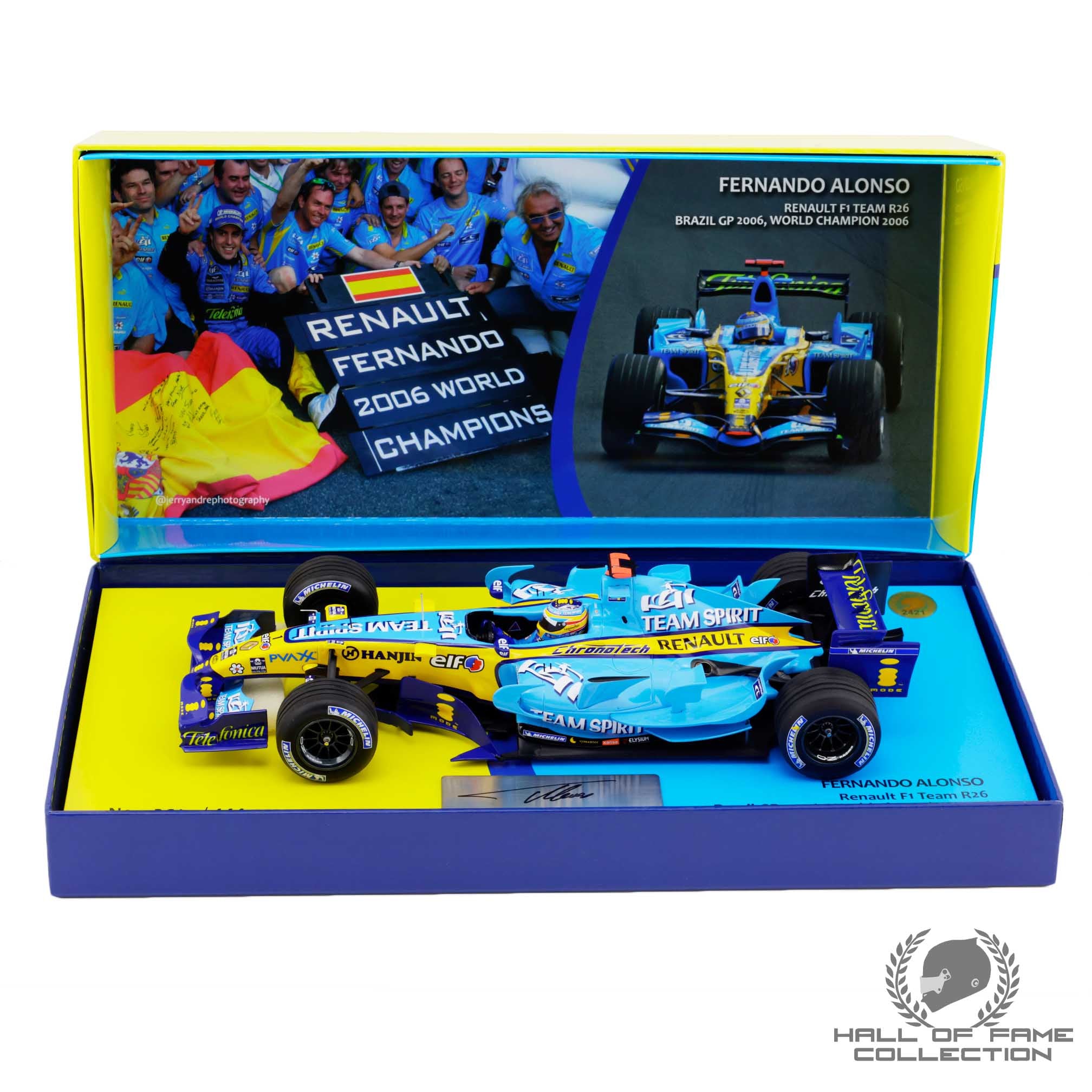 2006 Fernando Alonso Signed Championship Season Renault F1 1:18 Model Car