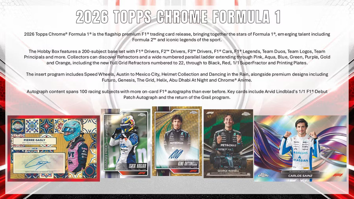 2026 Topps Chrome F1 Sealed Hobby Box